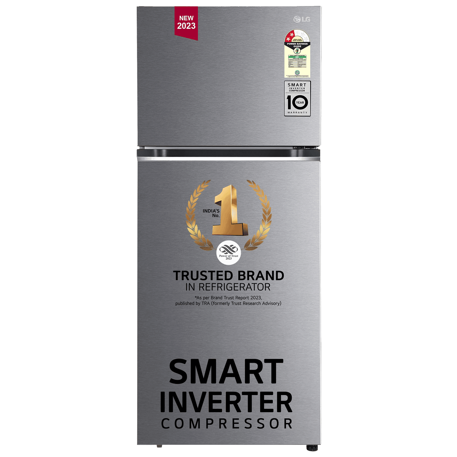 LG 380 Litres 2 Star Frost Free Double Door Refrigerator with Smart Diagnosis (GL-N412SDSY, Dazzle Steel)