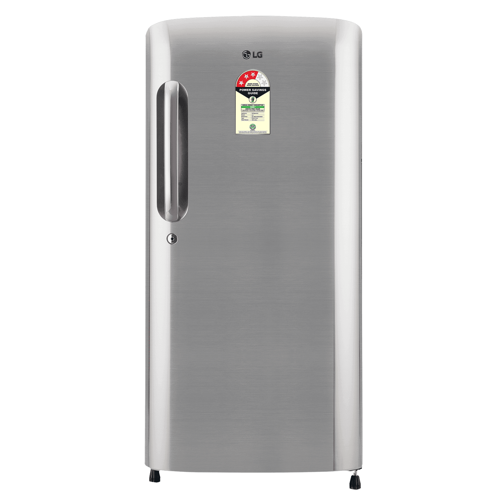 LG 185 Litres 3 Star Direct Cool Single Door Refrigerator with Stabilizer Free Operation (GL-B201APZD, Shiny Steel)