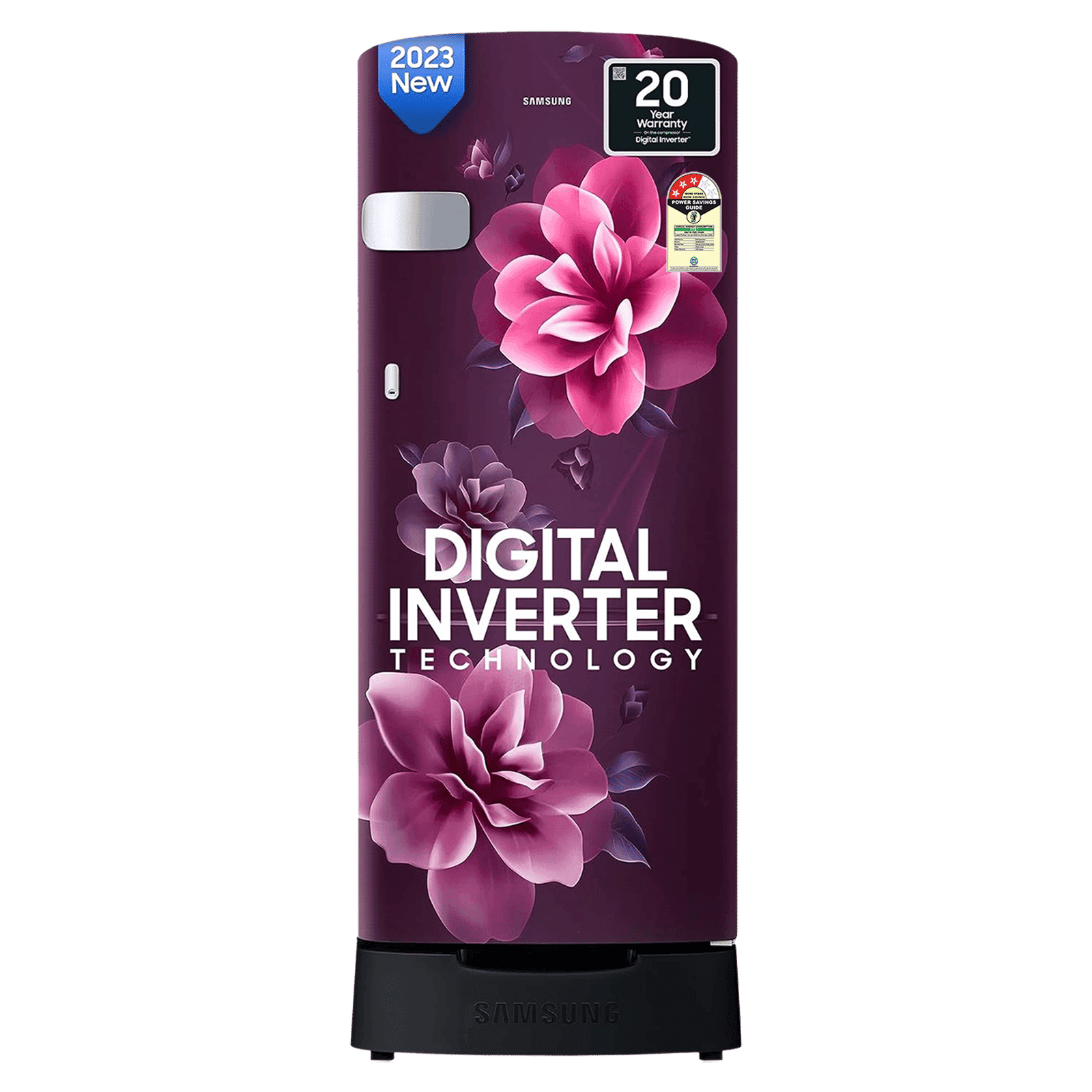 SAMSUNG Stylish Grande 223 Litres3 Star Direct Cool Single Door Refrigerator with Base Stand Drawer (RR24C2Z23CR/NL, Camellia Purple)