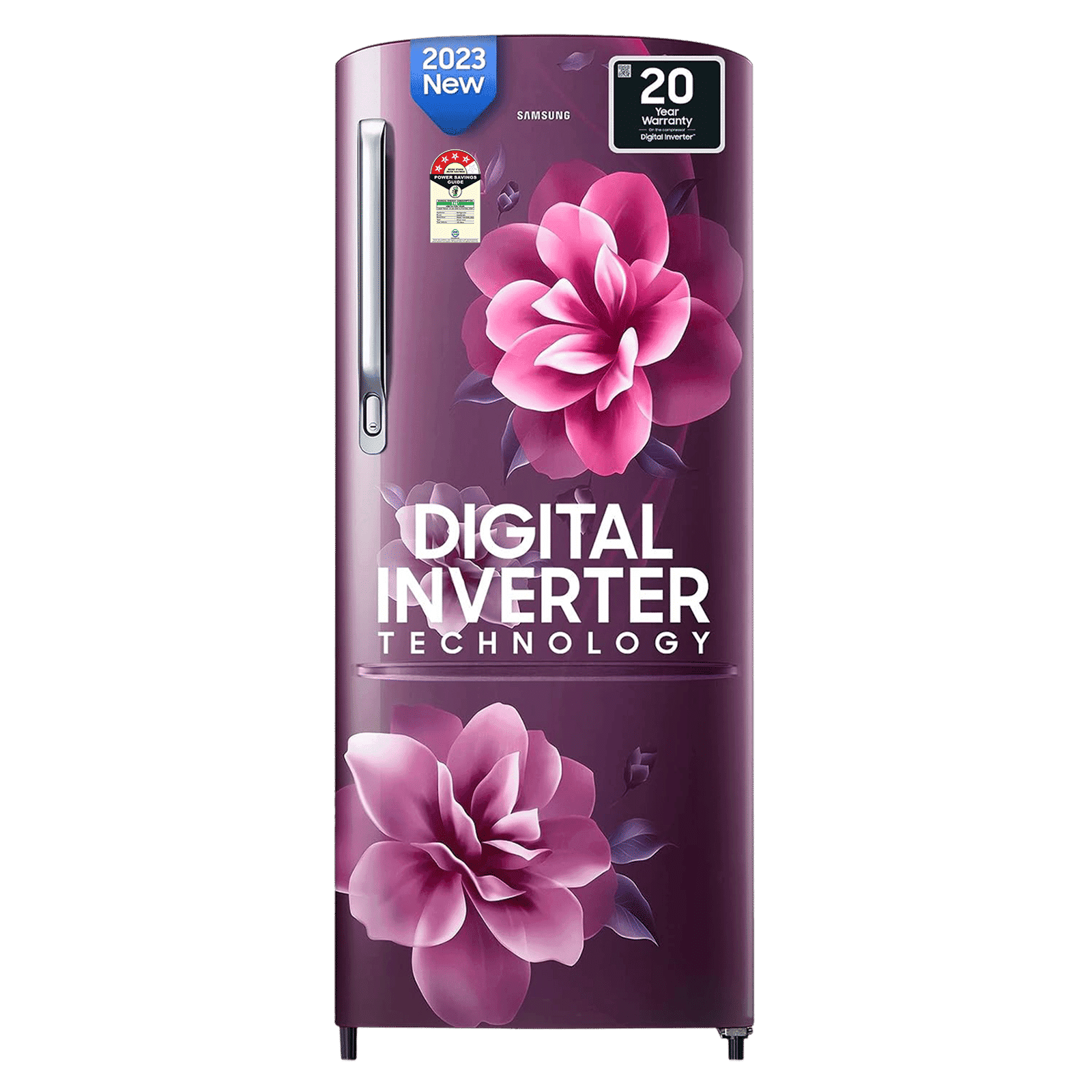 SAMSUNG Stylish Grande 183 Litres4 Star Direct Cool Single Door Refrigerator with Anti Bacterial Gasket (RR20C1724CR/HL, Camellia Purple)