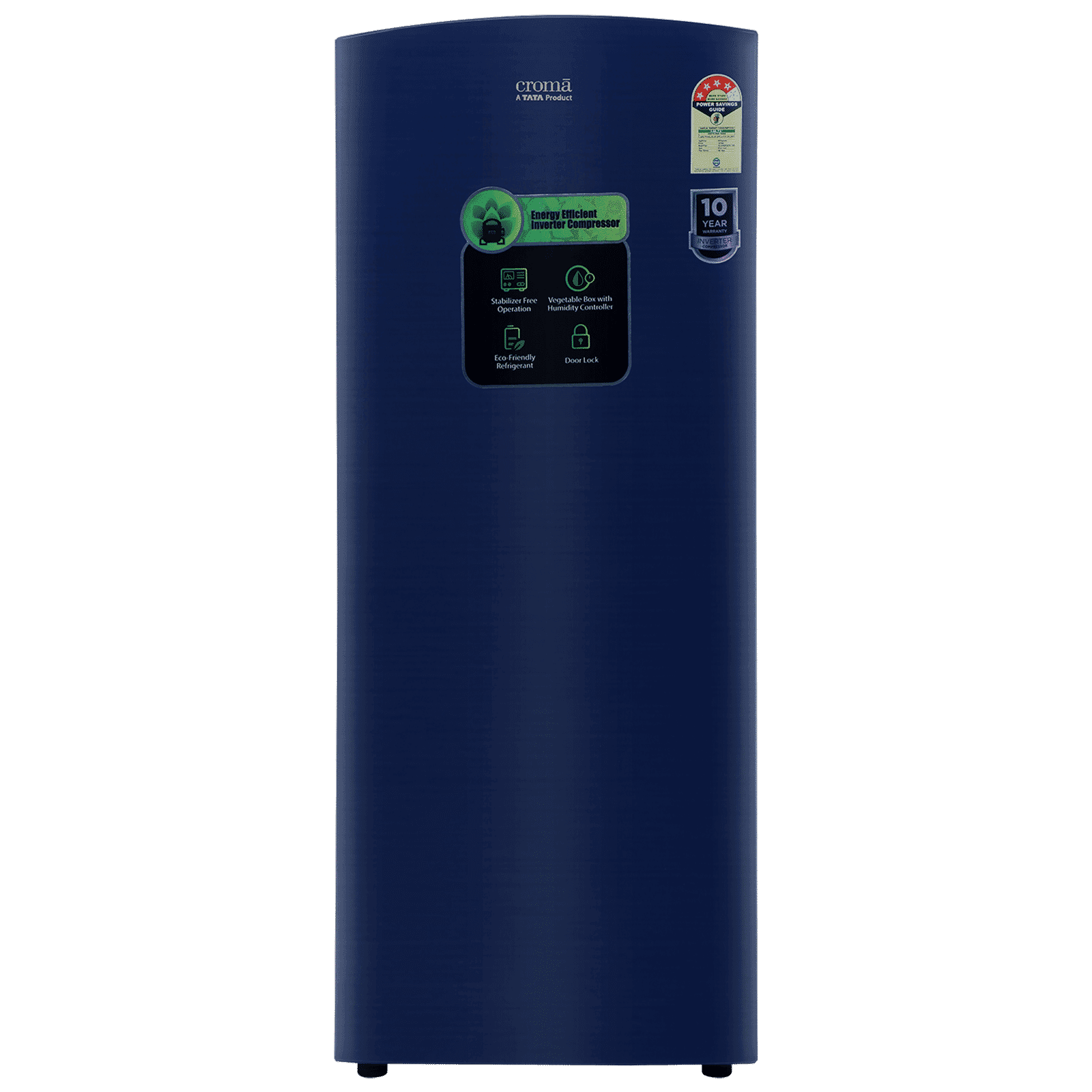 Croma 206 Litres 4 Star Direct Cool Single Door Refrigerator with Inverter Compressor ( Blue)