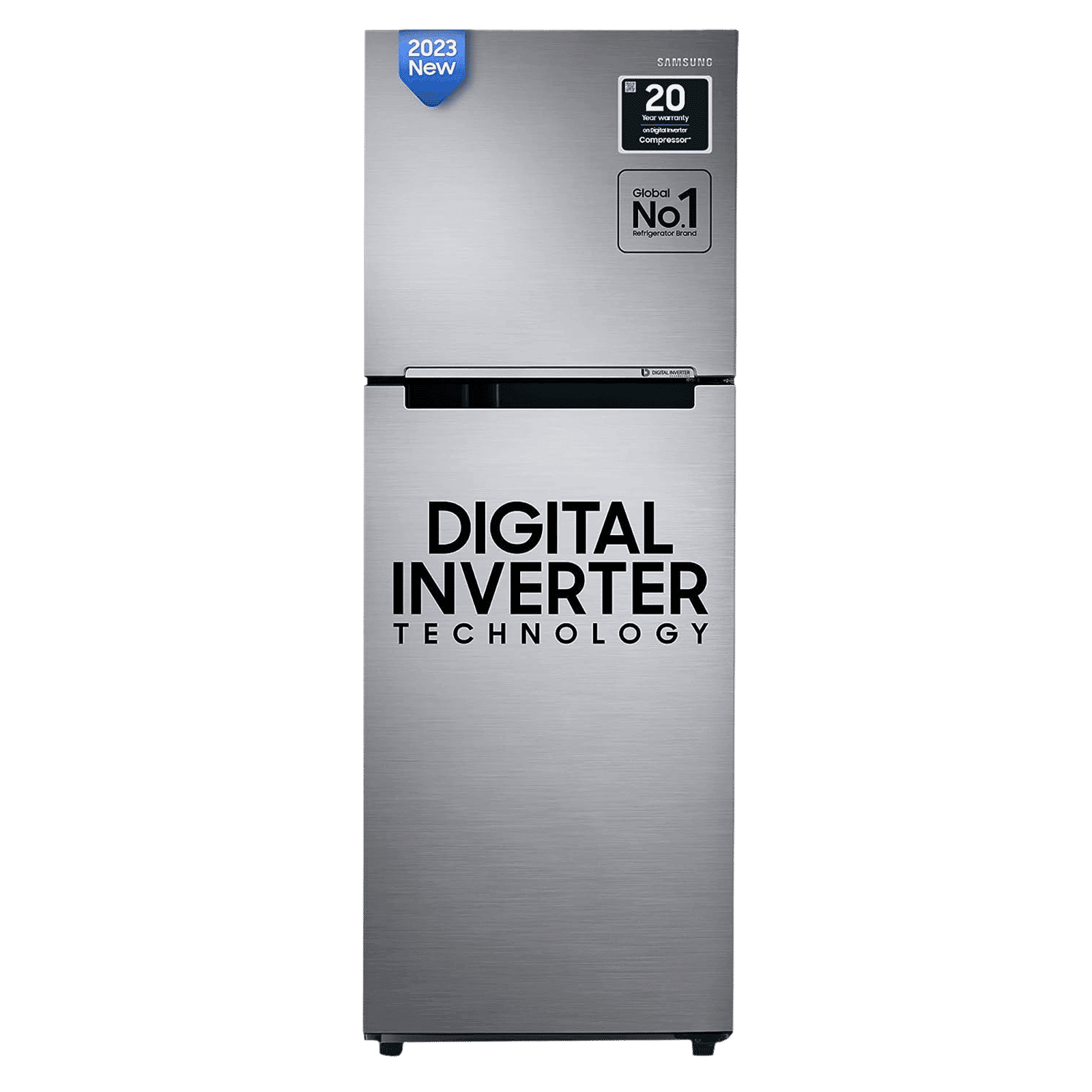 SAMSUNG 236 Litres 3 Star Frost Free Double Door Refrigerator with Stabilizer Free Operation (RT28C3053S8/HL, Elegant Inox)
