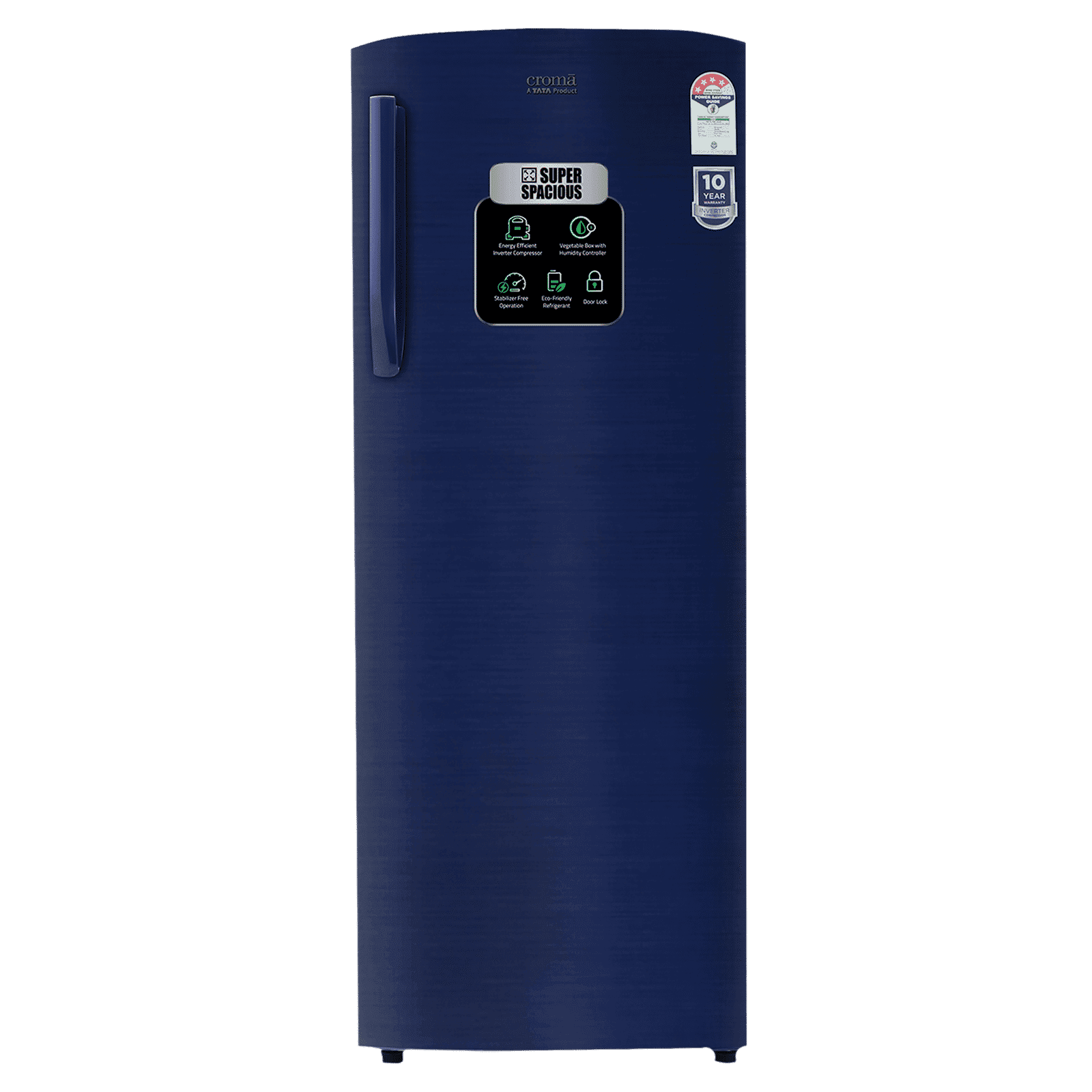 Croma 251 Litres 4 Star Direct Cool Single Door Refrigerator with Anti Fungal Gasket (CRLR251DIE302704, Blue)