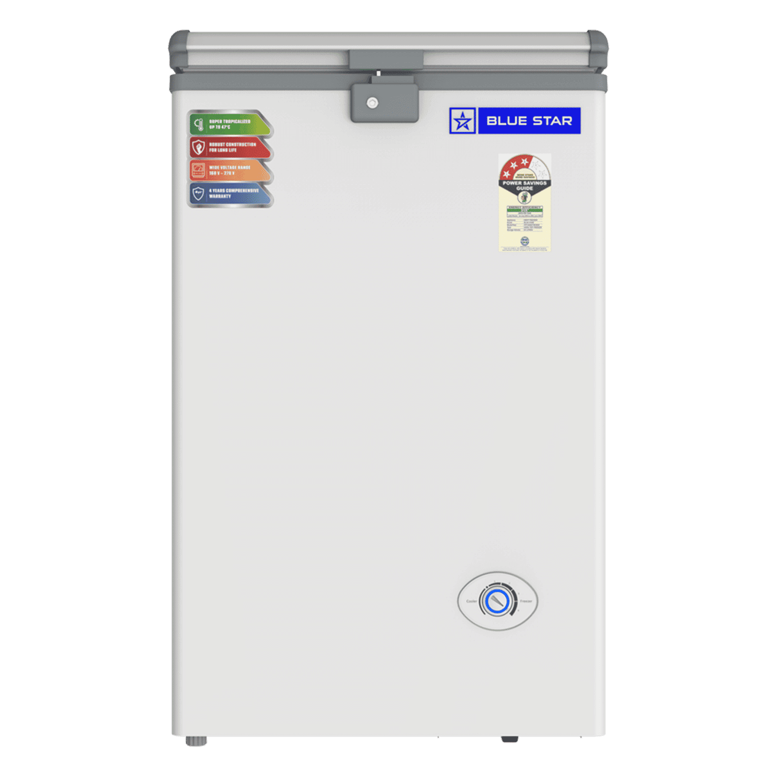 Blue Star NEYW Series 108 Litres 3 Star Single Door Deep Freezer (Static Cooling Technology, CF3-130NEYW, White)