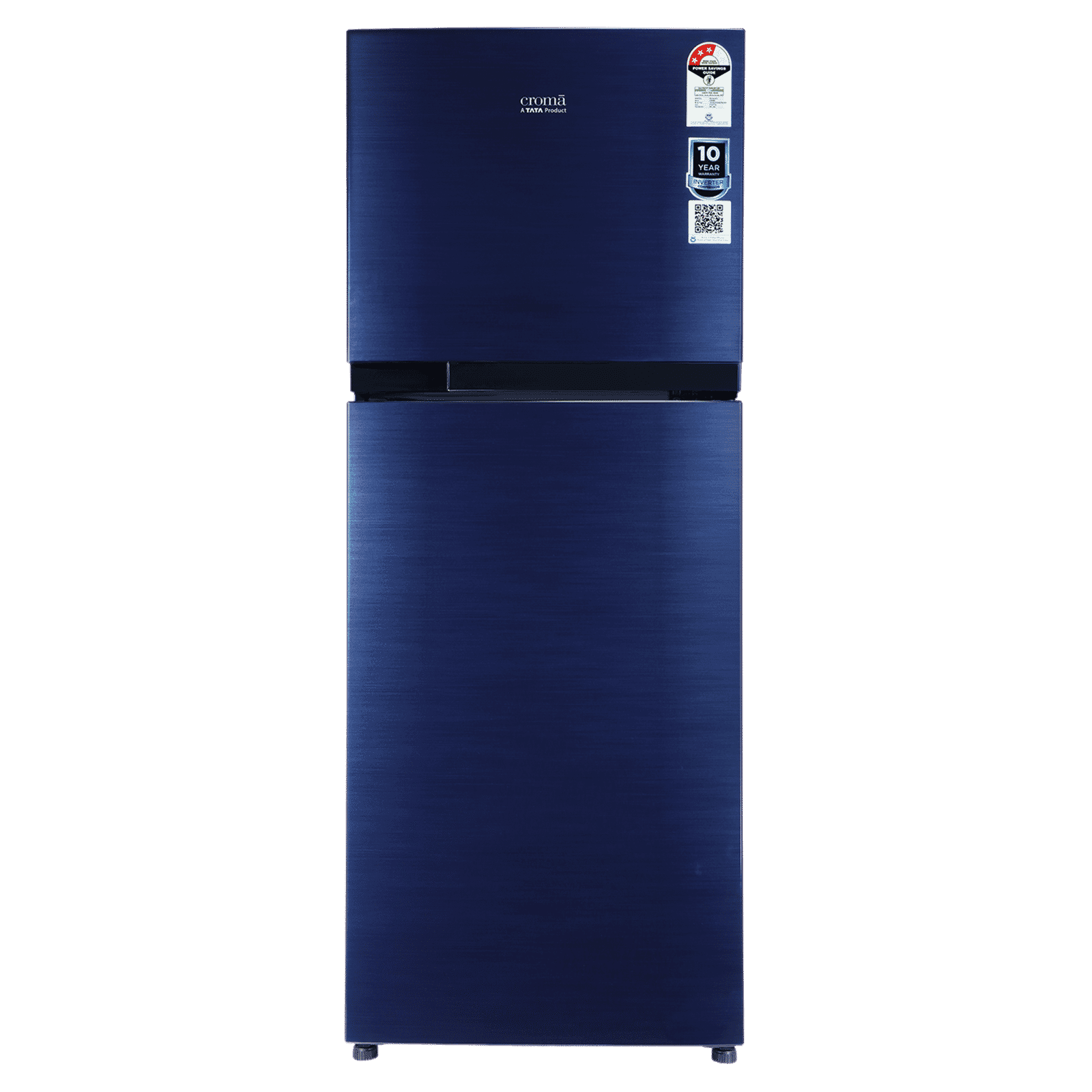 Croma 241 Litres 3 Star Frost Free Double Door Refrigerator with Inverter Technology (2025 Model, Blue)