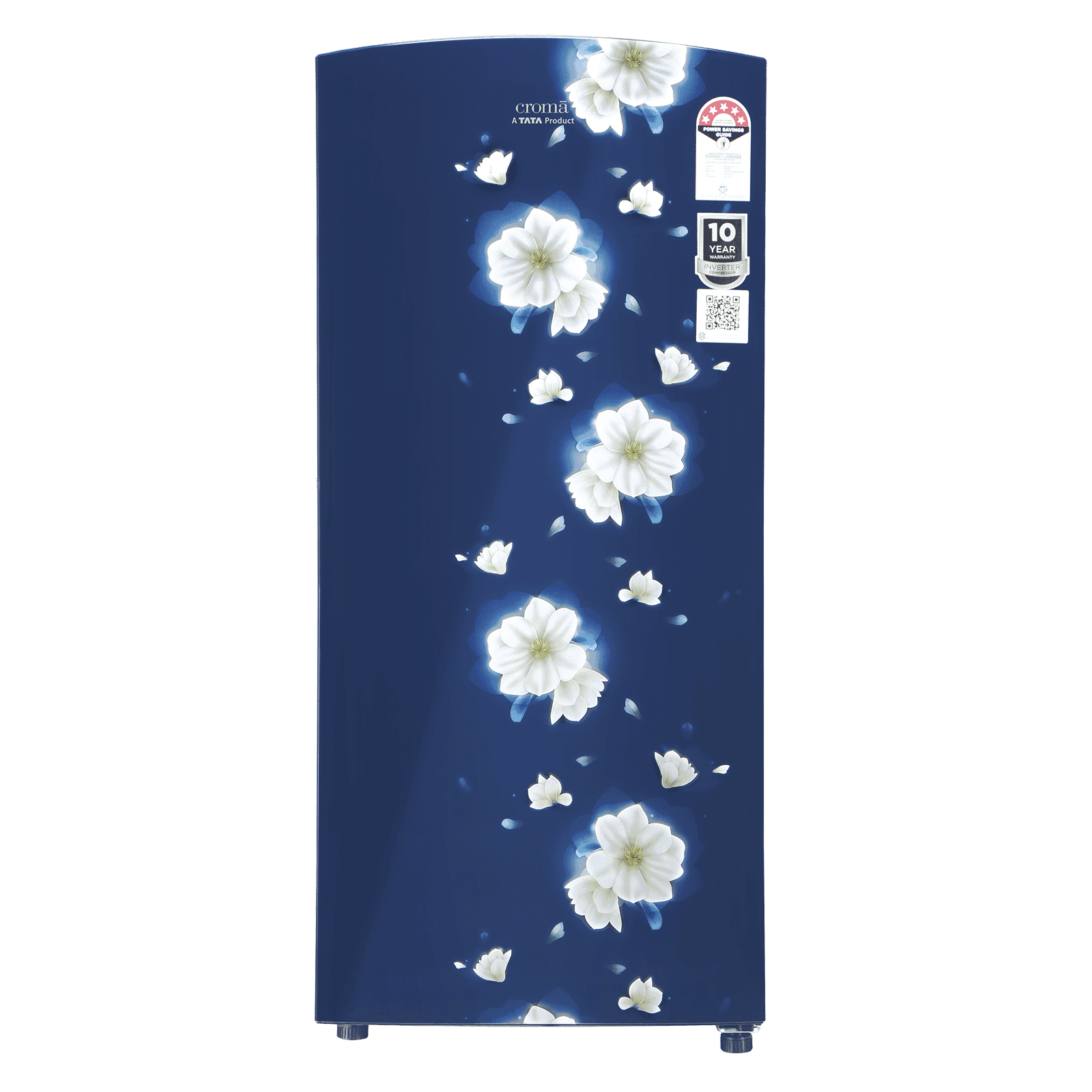 Croma 187 Litres 5 Star Direct Cool Single Door Refrigerator with Inverter Technology (2025 Model, CRLR187DIF302707, Floral Blue)