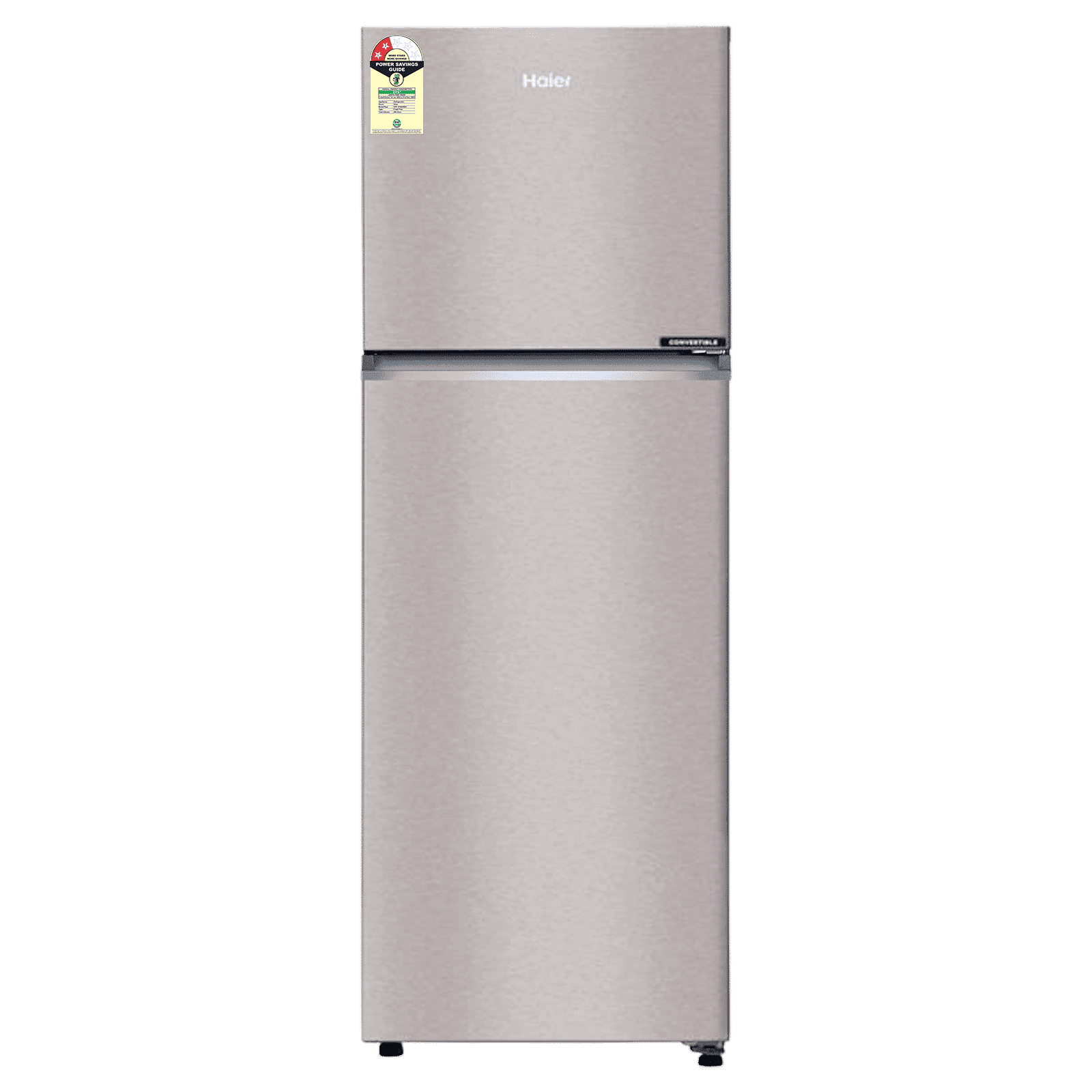 Haier HRF-3182I 268 Litres 2 Star Frost Free Double Door Convertible Refrigerator with Turbo Icing Technology (HRF-3182IBNS-P, Nickel Steel)