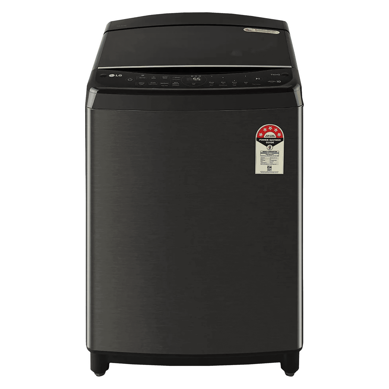 LG 10 kg 5 Star Inverter Fully Automatic Top Load Washing Machine (THD10SWP.APBQEIL, In-Built Heater, Platinum Black)