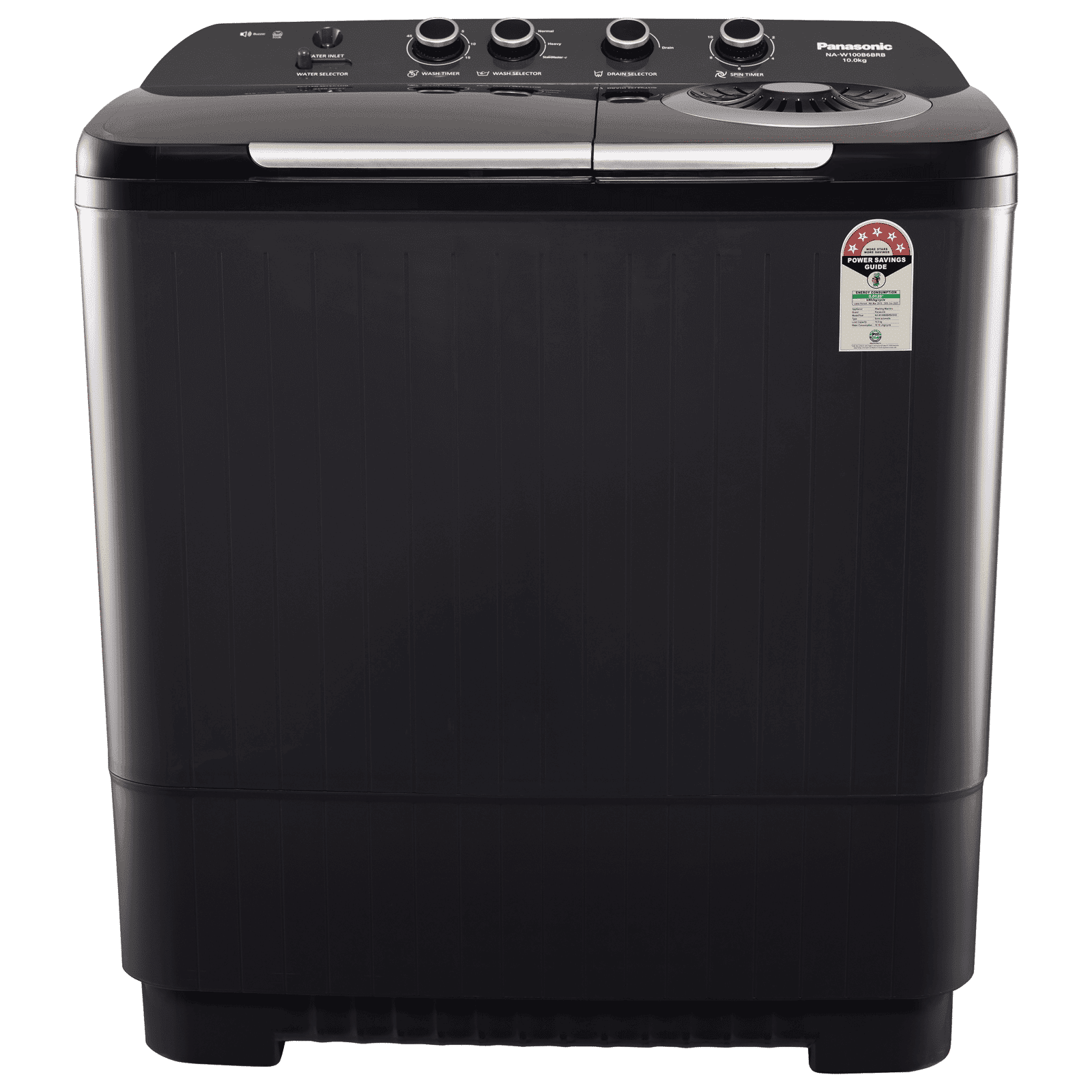 Panasonic 10 kg 5 Star Semi Automatic Washing Machine with Lint Filter (NA-W100B6BRB, Black)