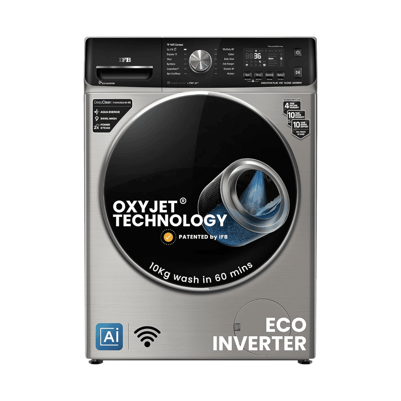 IFB 10 kg 5 Star Wi-Fi Inverter Fully Automatic Front Load Washing Machine (Executive Plus VSC 1014, Oxyjet Technology, STS VCM)