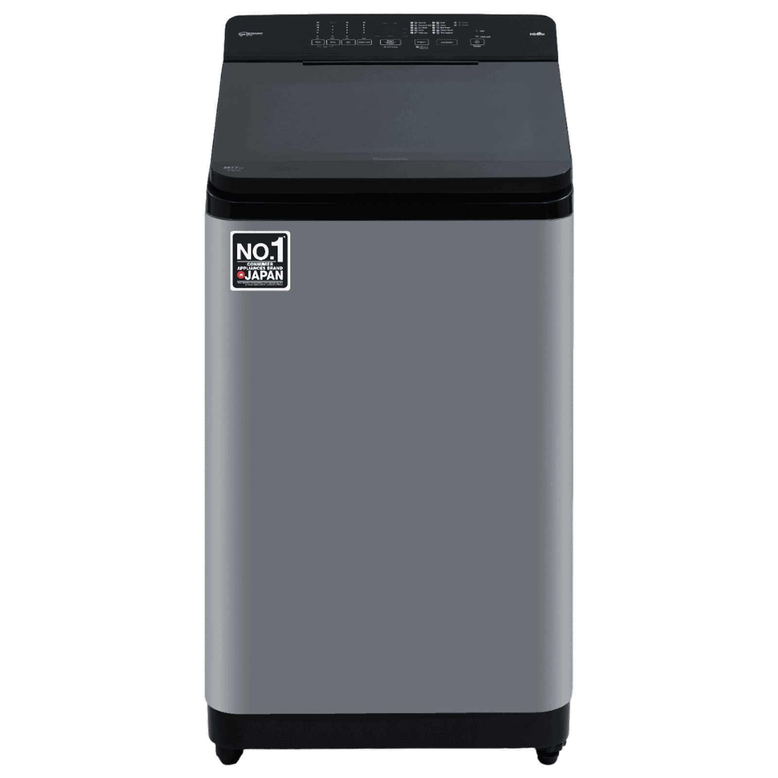 Panasonic 8 kg 5 Star Wi-Fi Fully Automatic Top Load Washing Machine (NA-F80X11CRB, Weather Alert & Recommendation, Charcoal Inox Grey)