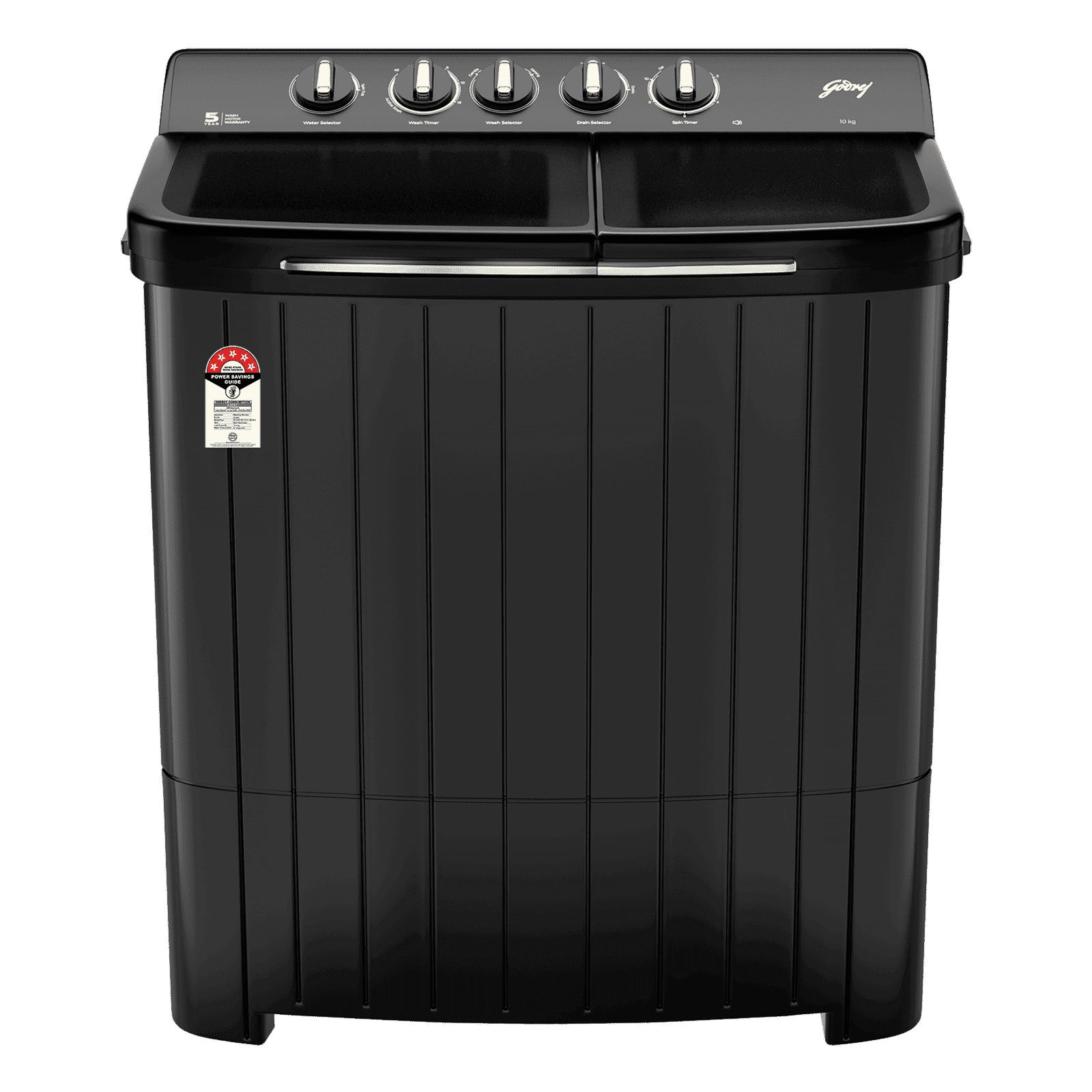 Godrej 10 kg 5 Star Semi Automatic Washing Machine with Aqua Power Pulsator (Edge Rio, WS EDGE RIO 100 5.0 TB3 SLGR, Slate Grey)