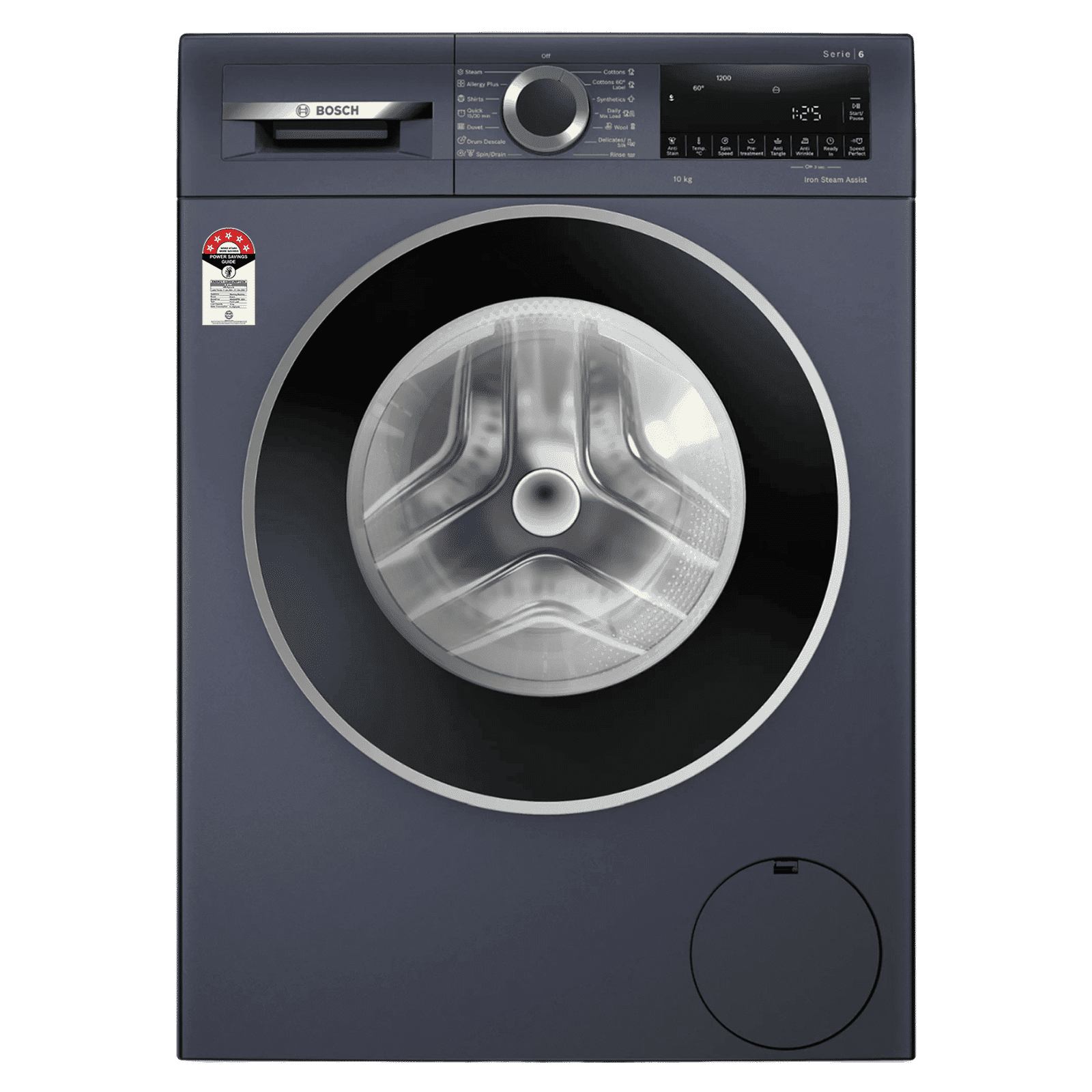 BOSCH 10 kg 5 Star Fully Automatic Front Load Washing Machine (Series 6, WGA252ZPIN, Anti Wrinkle, Dark Lake)