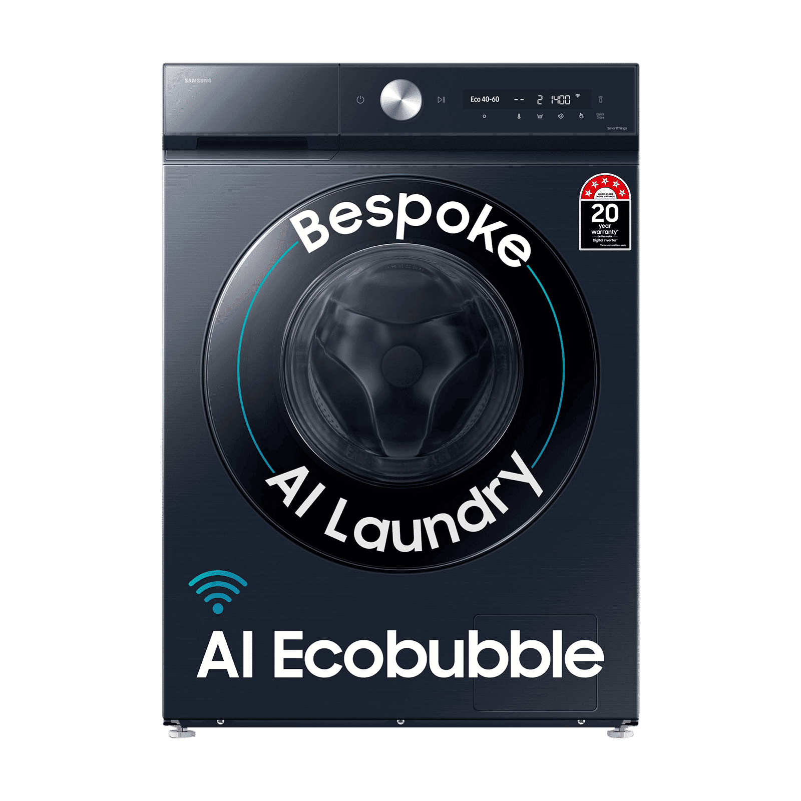 SAMSUNG 12 kg 5 Star Wi-Fi Inverter Fully Automatic Front Load Washing Machine (WW12DB8B54GSTL, AI Control, Navy)