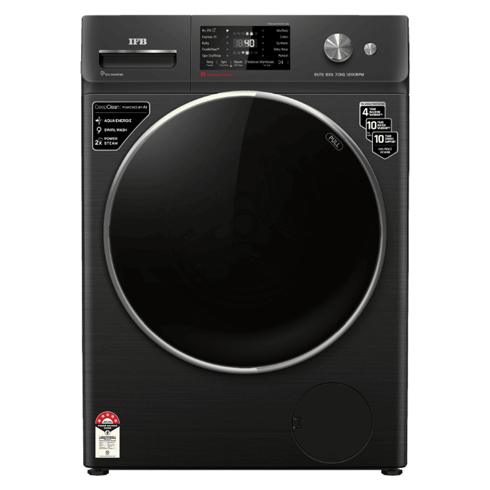 IFB 7 kg 5 Star Wi-Fi Fully Automatic Front Load Washing Machine (Elite BXN 7012HK, Eco Inverter Motor, Black Hairline)