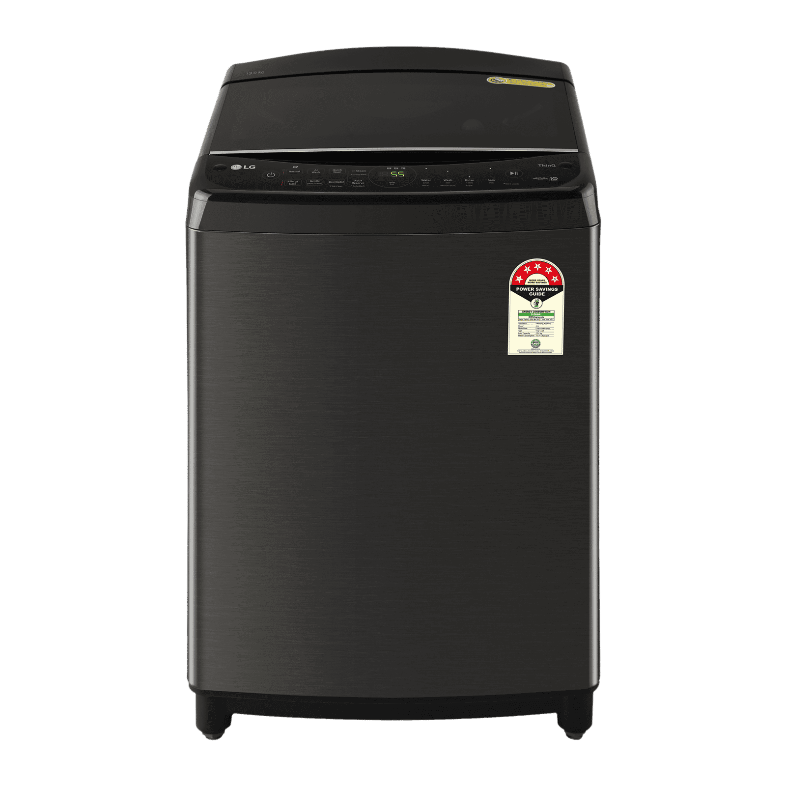 LG 13 kg 5 Star Wi-Fi Fully Automatic Top Load Washing Machine (HEDD, THD13SWP.APBQEIL, AI Direct Drive, Platinum Black)