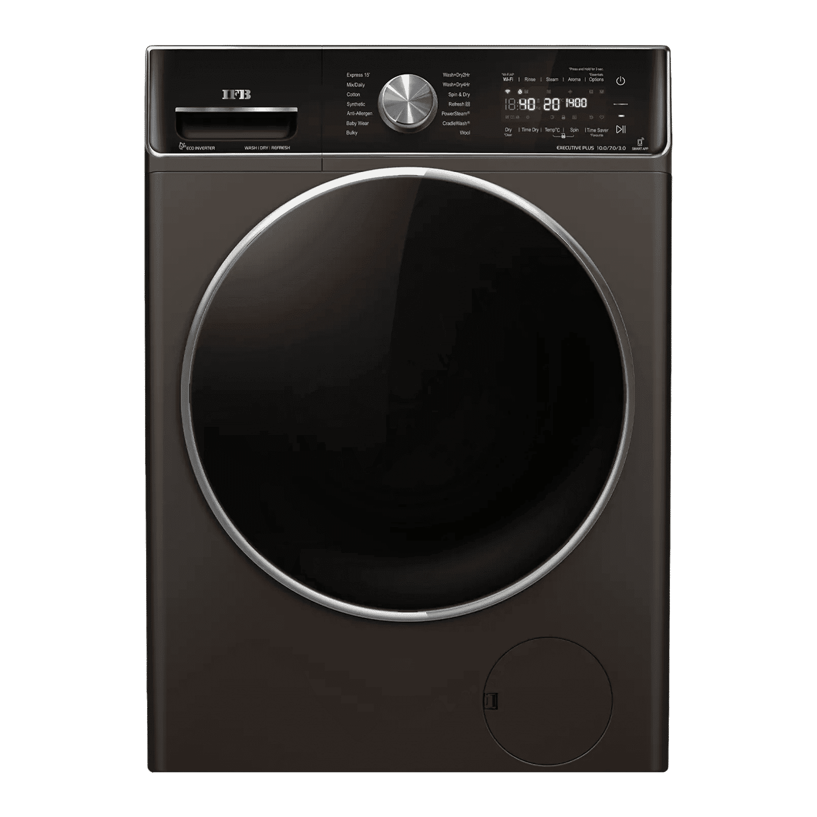 IFB 10/7 kg Inverter Fully Automatic Front Load Washer Dryer (Executive Plus ZXM, AI Technology, Mocha)