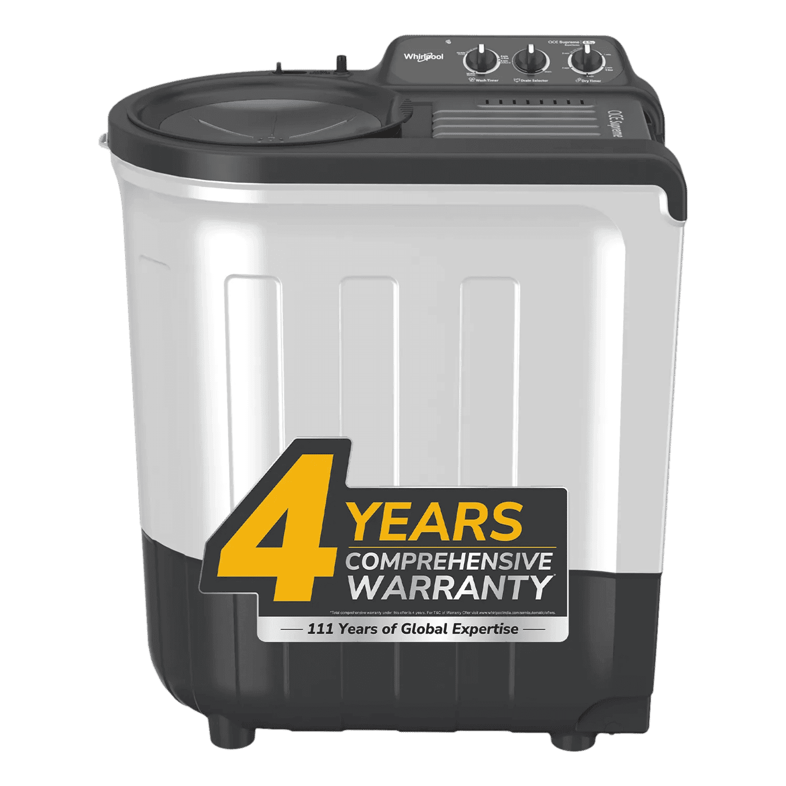 Whirlpool 6.5 kg 5 Star Semi Automatic Washing Machine with In built Scrubber (Magic Clean , 30337, Grey)