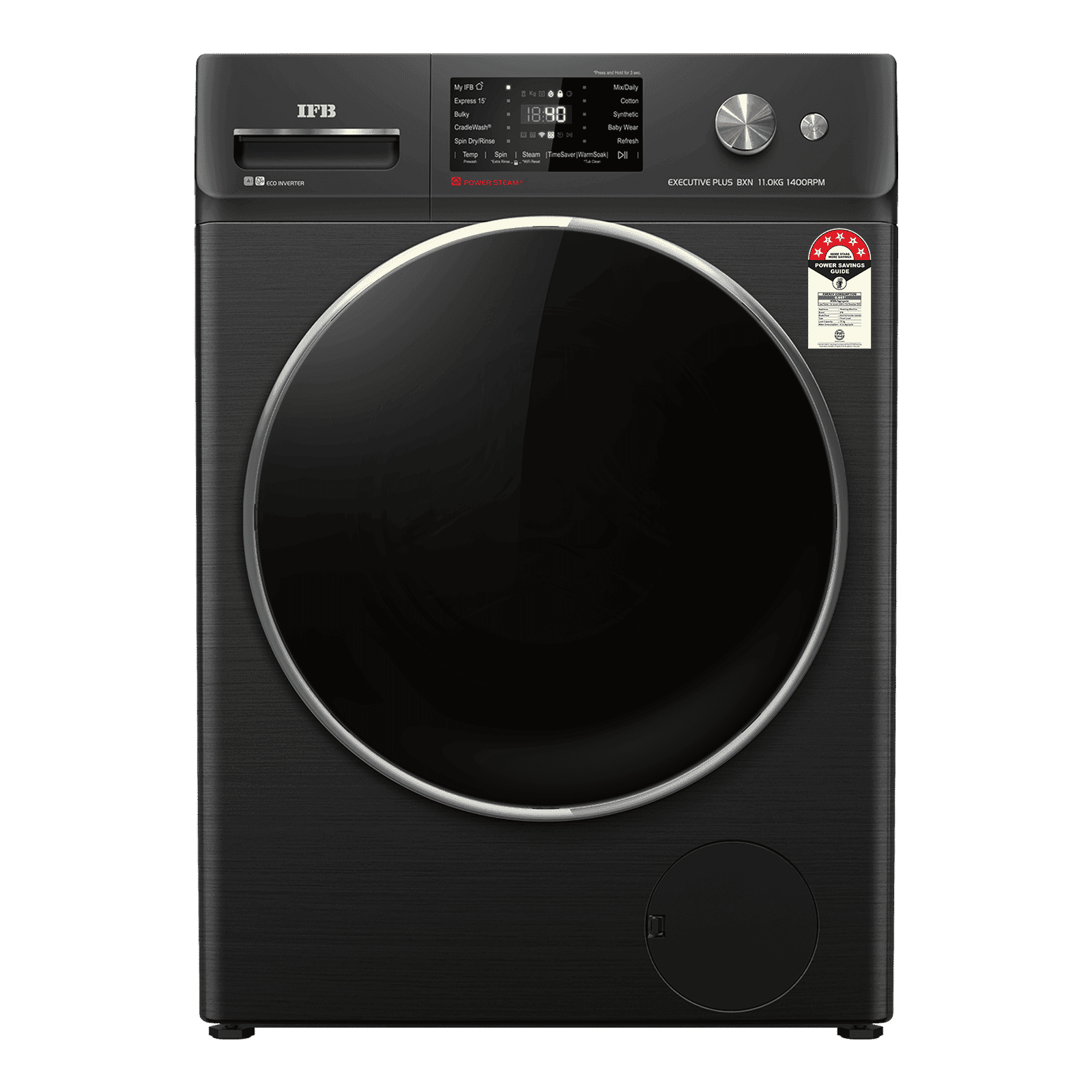 IFB 11 kg 5 Star Wi-Fi Inverter Fully Automatic Front Load Washing Machine (Executive Plus BXN 1114KH, AI Technology, Black VCM)