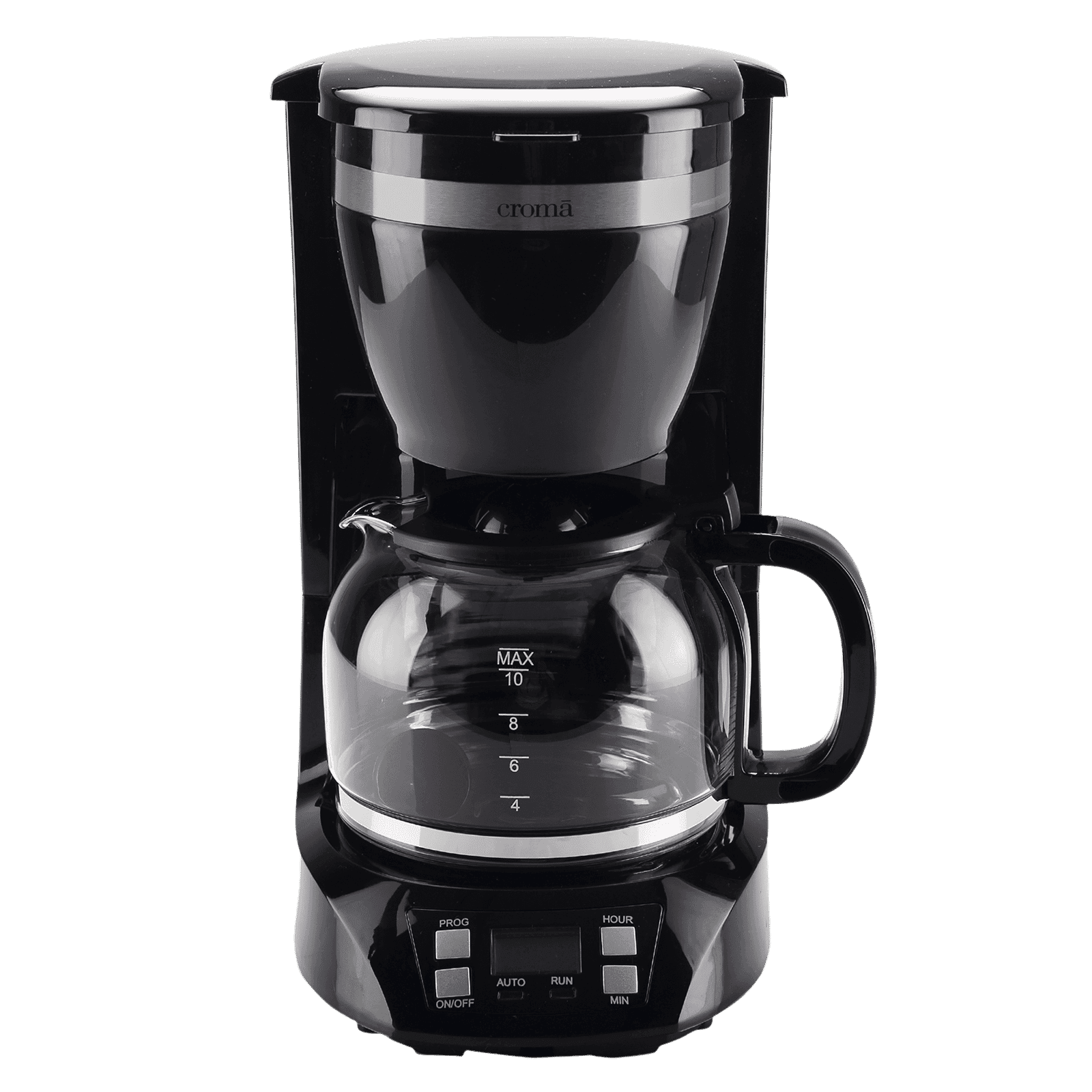 Croma 900 Watt 10 Cups Manual Espresso Coffee Maker with Keep Warm Function (Black)