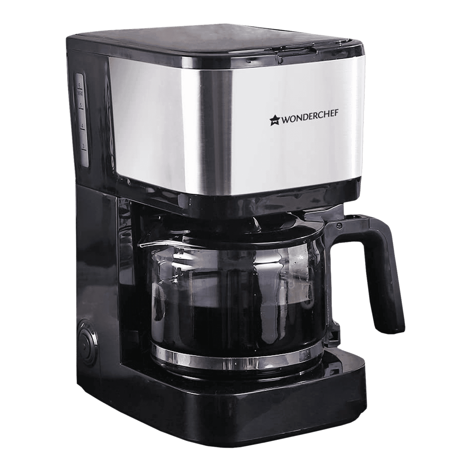 WONDERCHEF Regalia Pronto 600 Watt 6 Cups Automatic Espresso, 3-in-1 Filter Coffee & Cappuccino Coffee Maker with Drip Controller (Black and Silver)