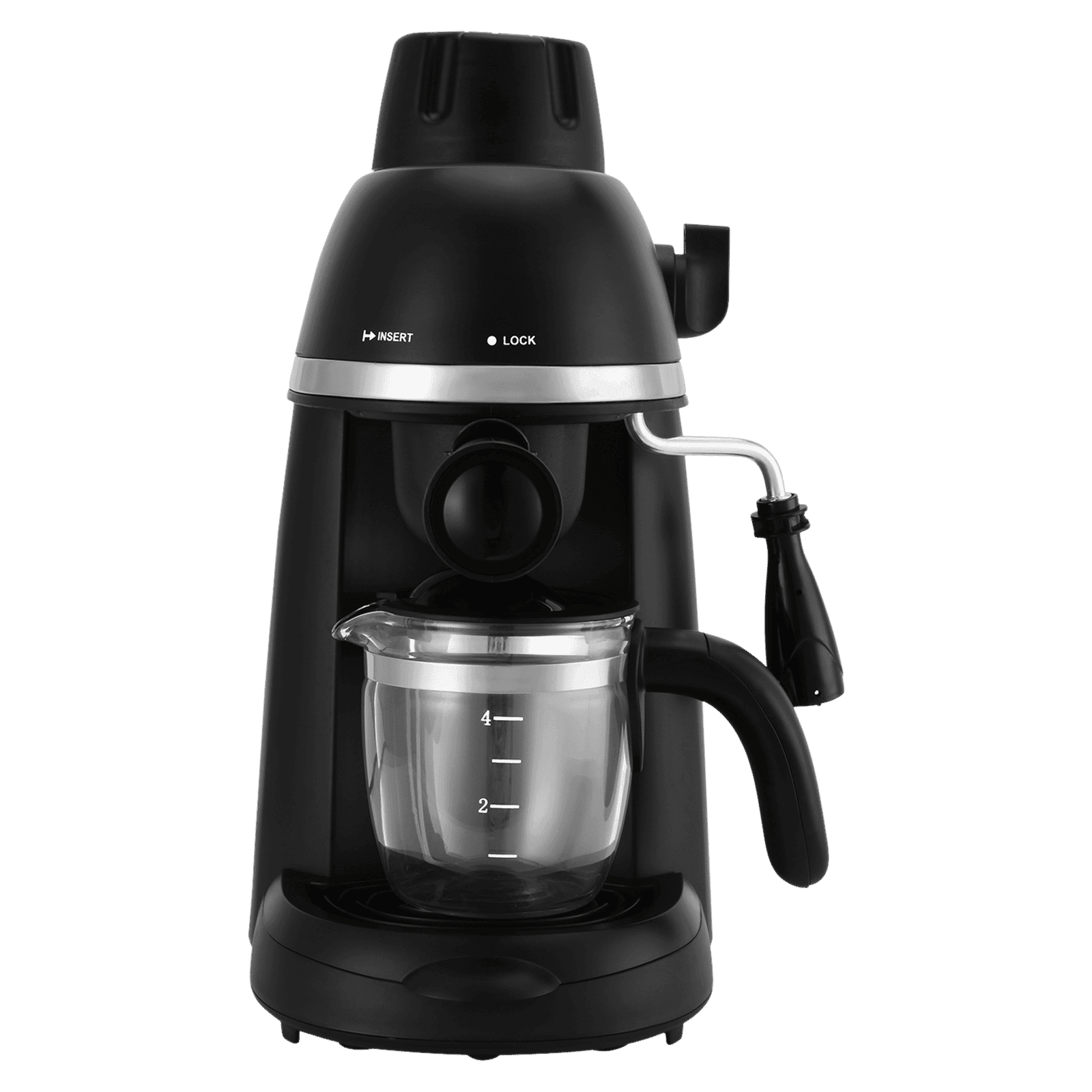 Russell Hobbs RCM800CE 800 Watt 4 Cups Fully Automatic Espresso & Cappuccino Coffee Maker with Integrated Frothing Function (Black)
