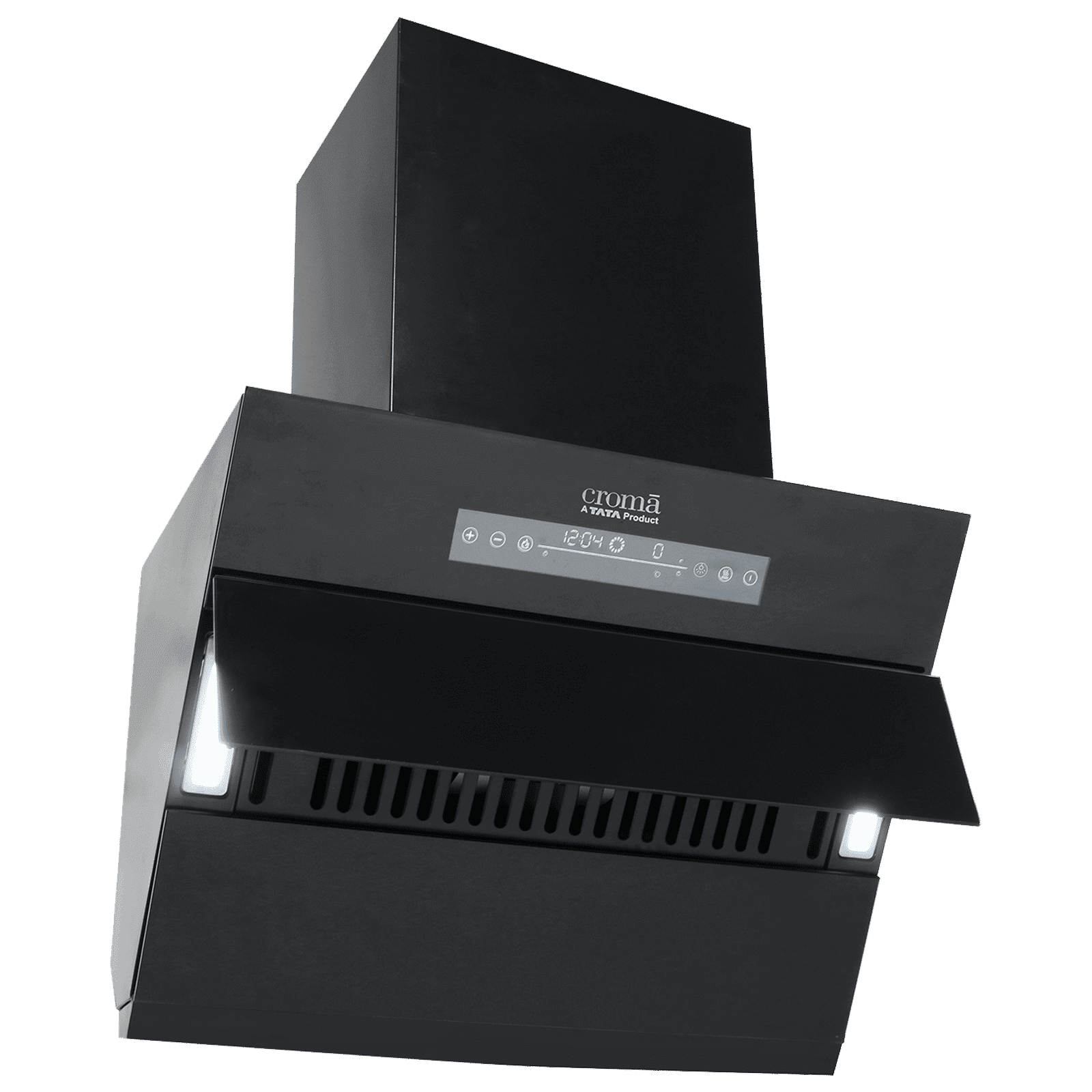 Croma AG1114 90cm 1400m3/hr Ducted Auto Clean Wall Mounted Chimney with Motion Sensor Control (Black)