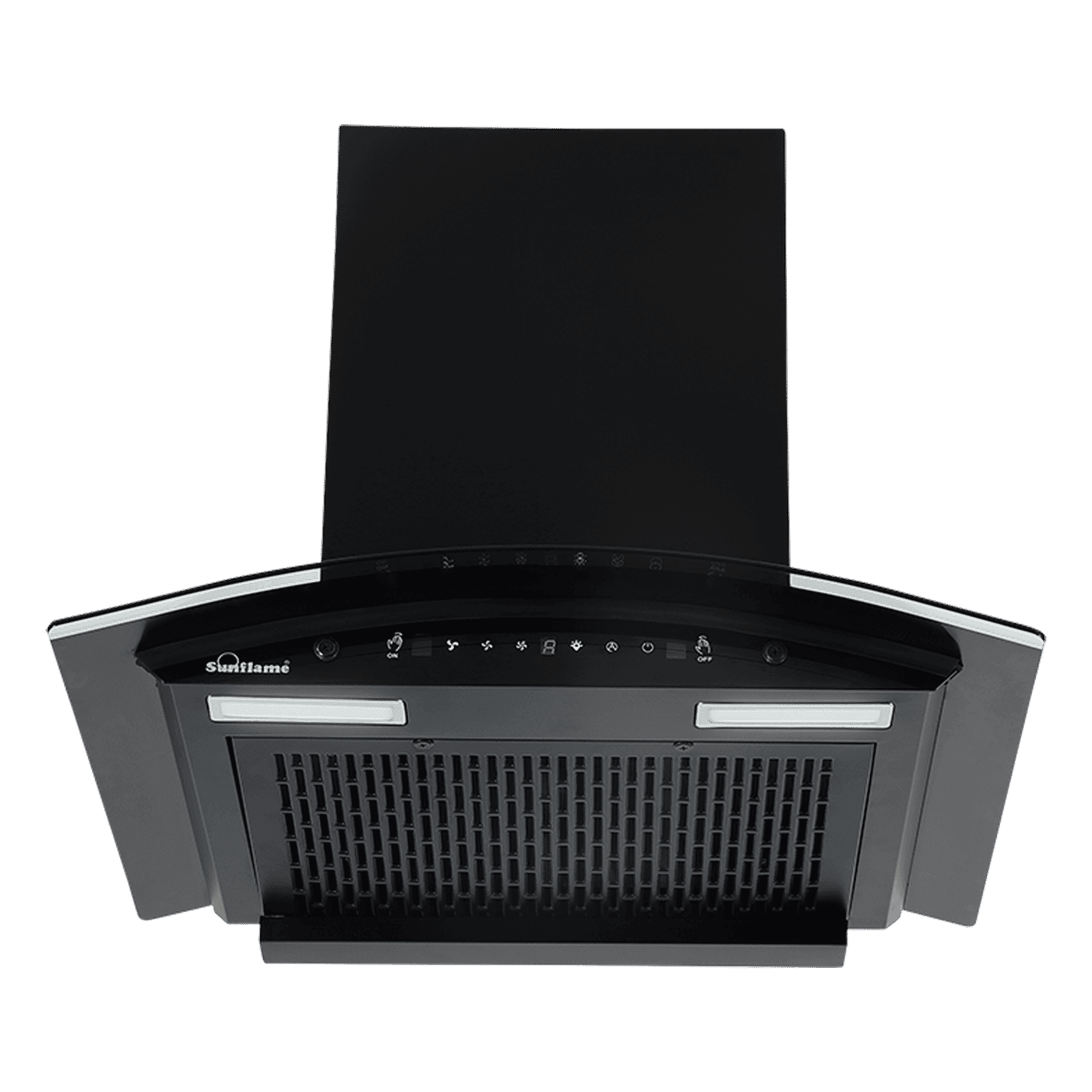 Sunflame Genial 60cm 1250m3/hr Ducted Auto Clean Wall Mounted Chimney with Motion Sensor Control (Black)
