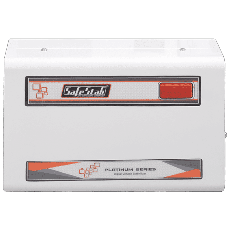 SafeStab 11 Amps Voltage Stabilizer For 1.5T Air Conditioner (150 - 270 V, Digital Display, VST400D, White)