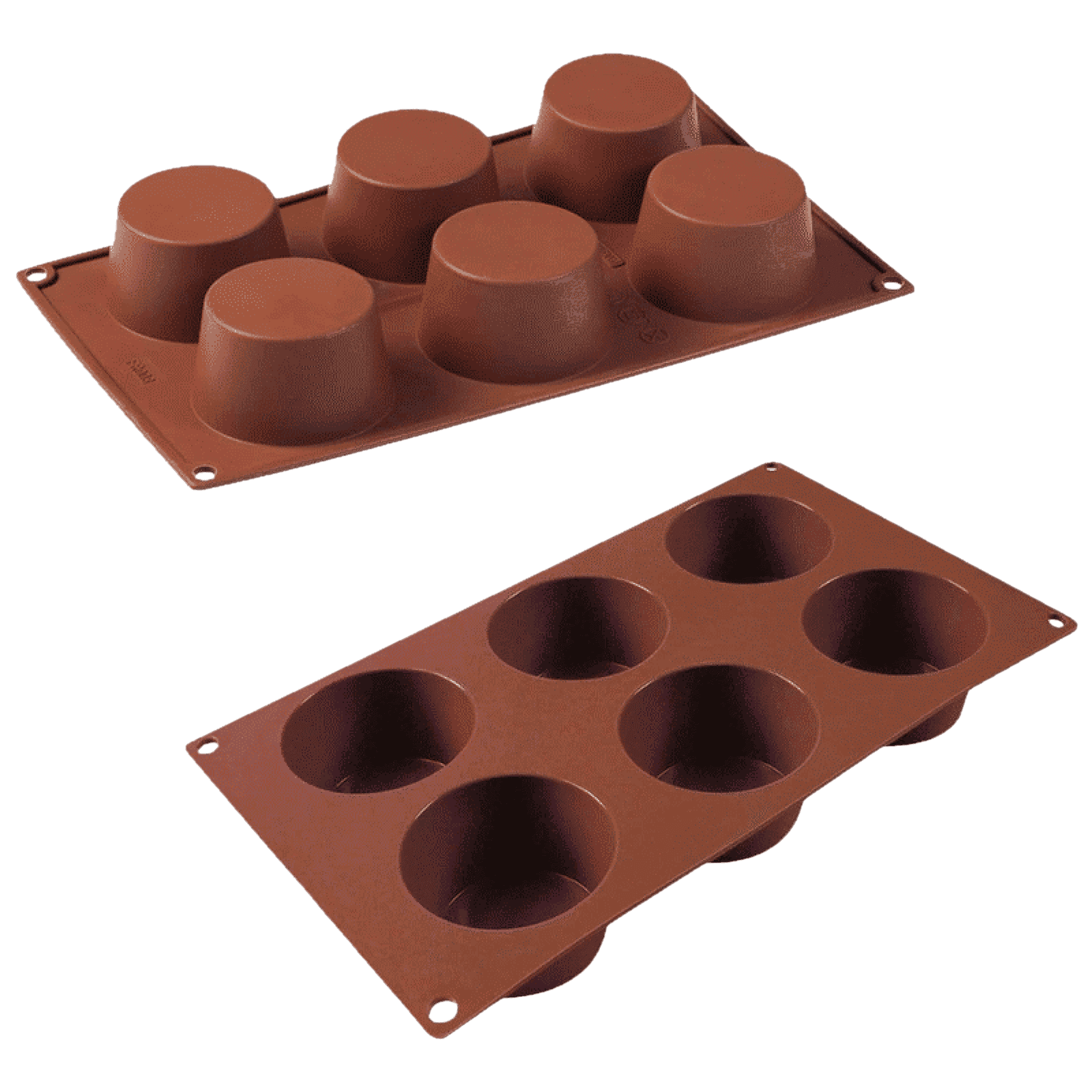 WONDERCHEF Pavoni Muffin 6 Portions Mould For Microwave, Refrigerator (Good Elasticity, 63152908, Brown)