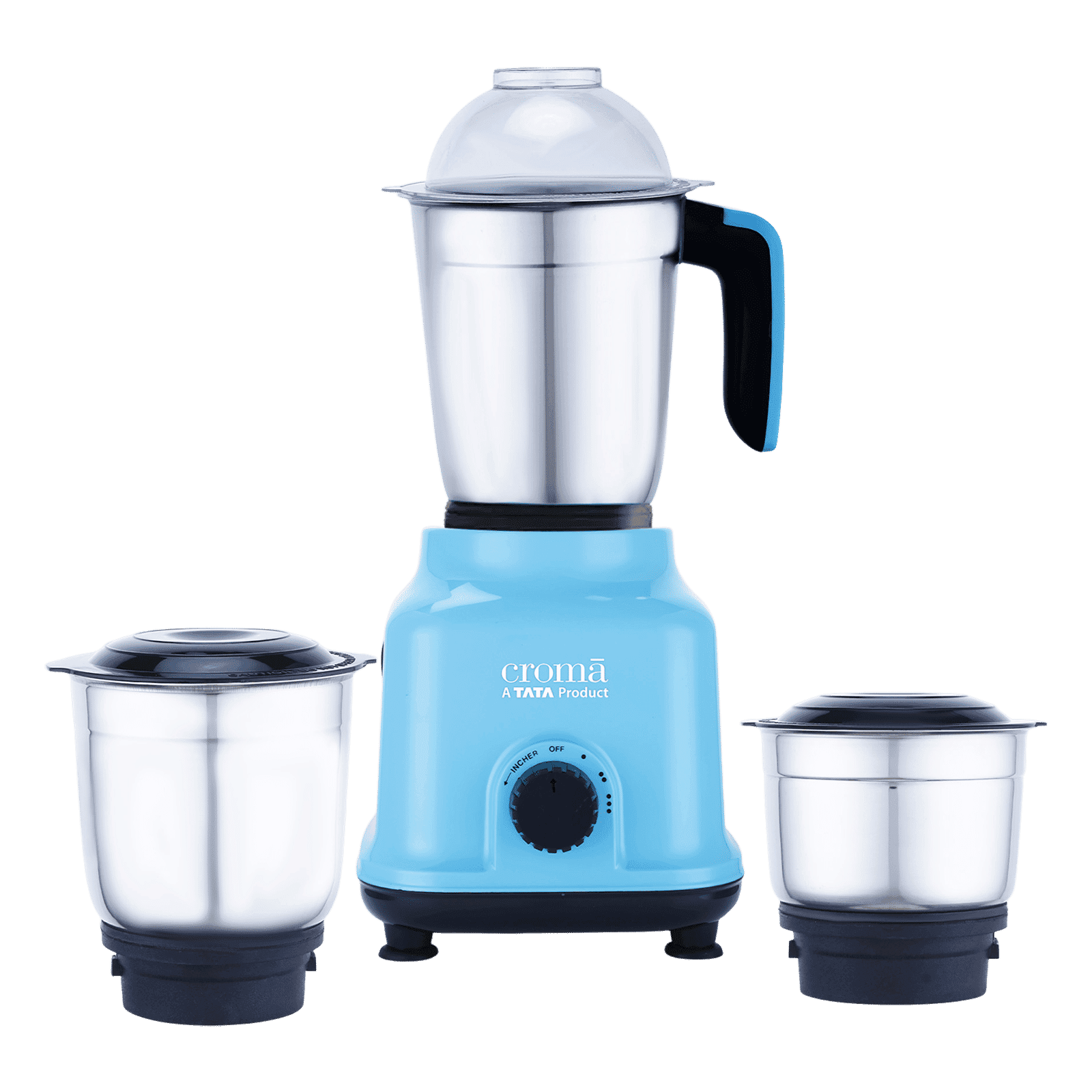 Croma 500 Watt 3 Jars Mixer Grinder (19000 RPM, Shock Proof Body, Blue)