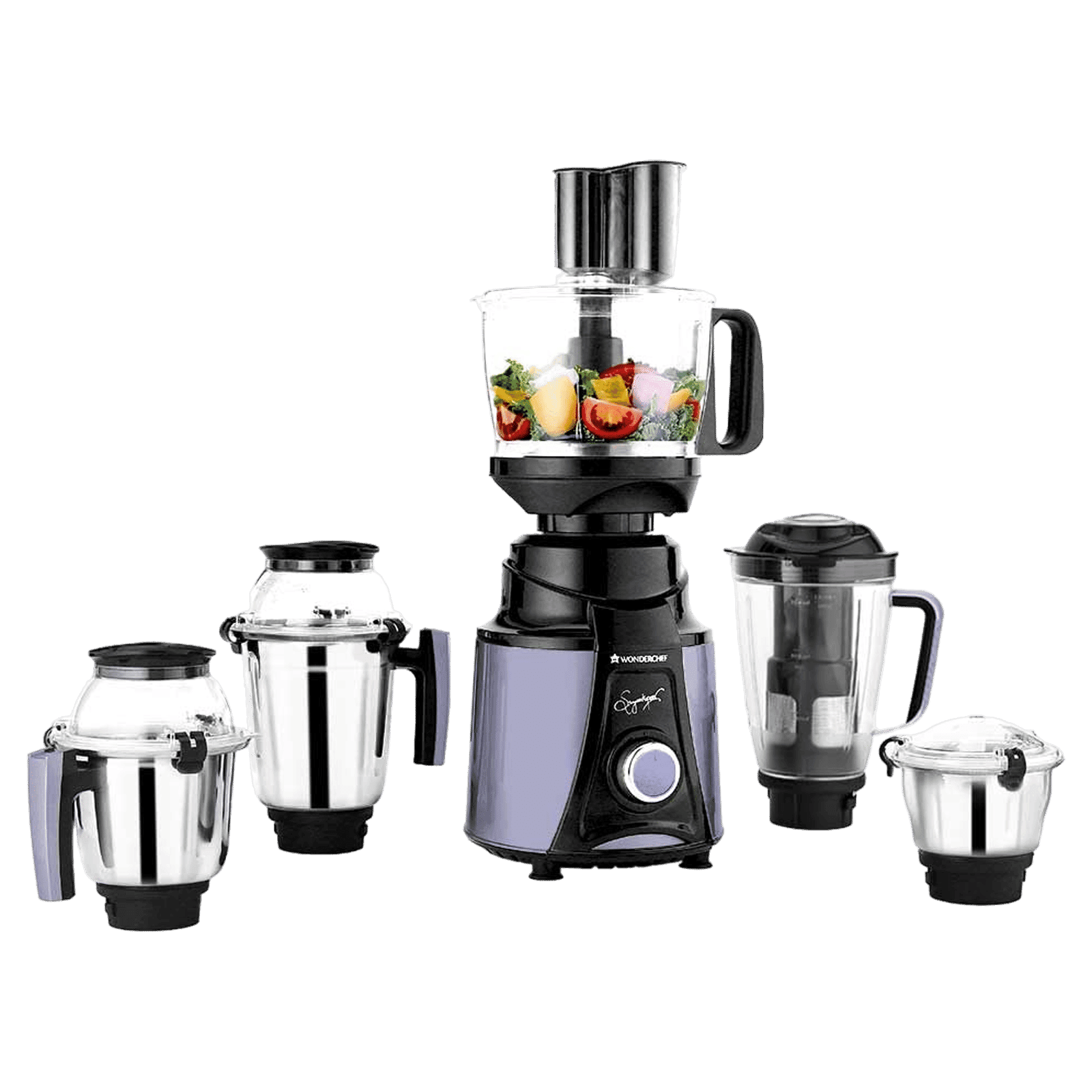 WONDERCHEF Galaxy 750 Watt 4 Jars Mixer Grinder (Copper Motor, Black & Grey)