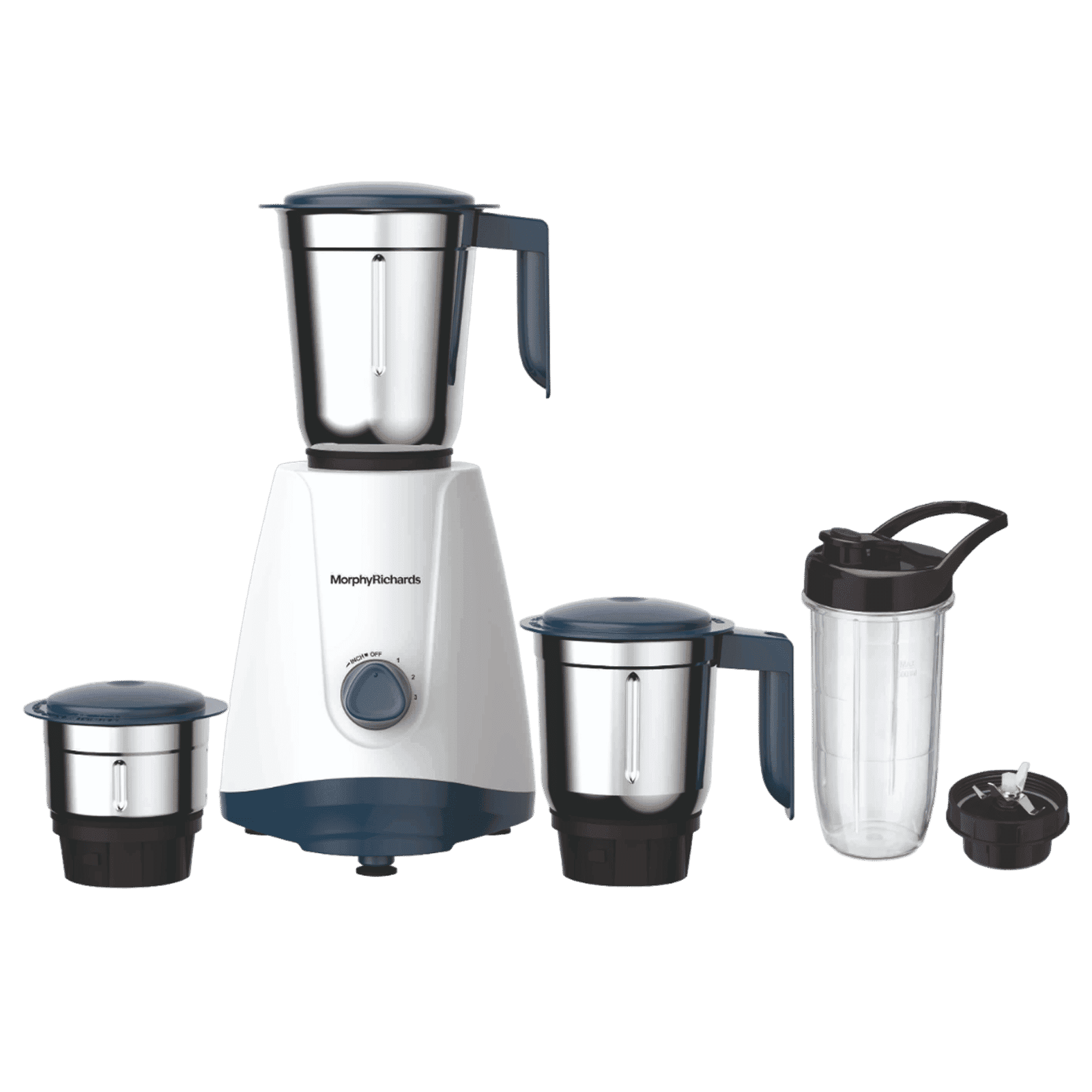 Morphy Richards Tresta Plus 500 Watt 4 Jars Mixer Grinder (18000 RPM, Hybrid Motor, White & Blue)