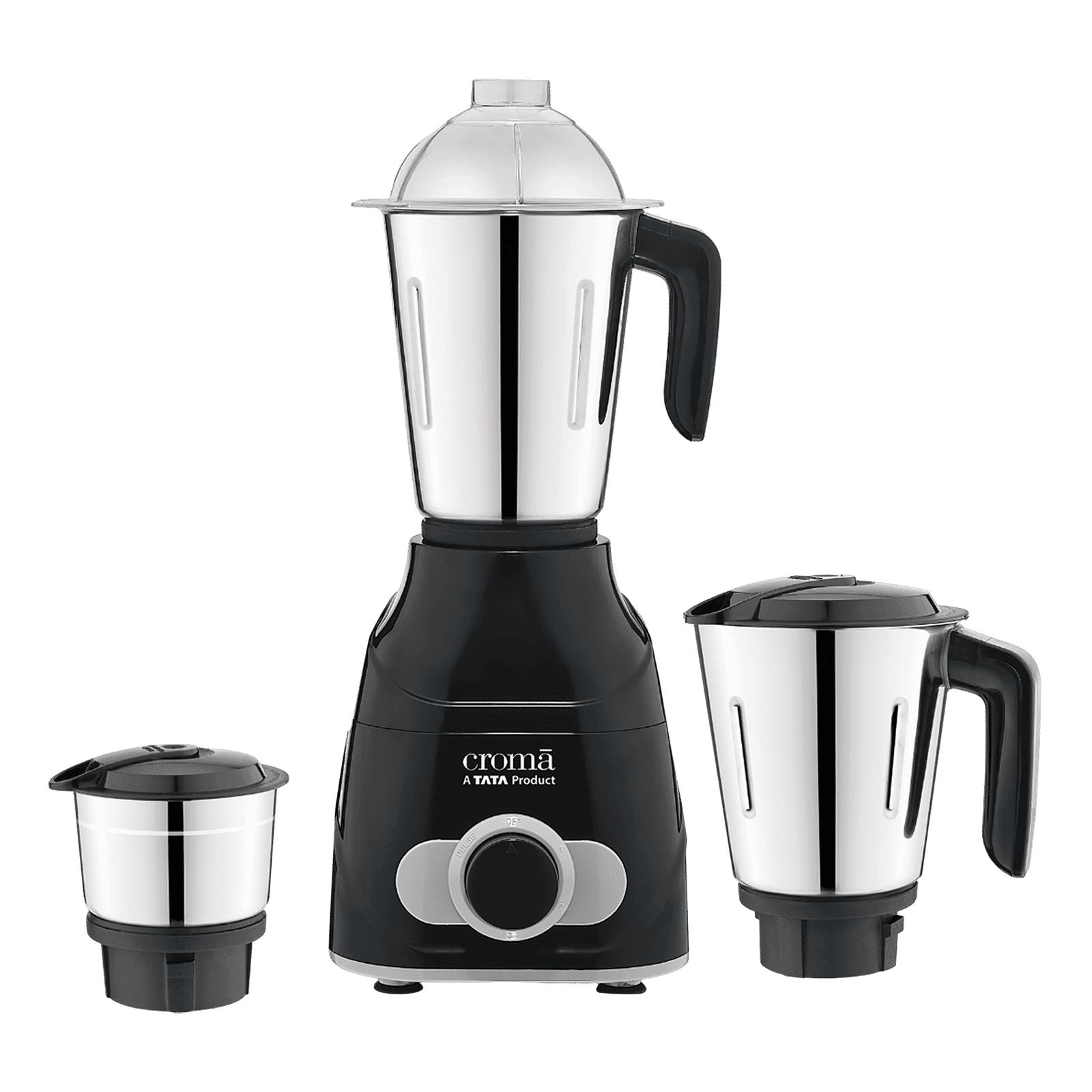 Croma 750 Watt 3 Jars Mixer Grinder (Easy Cleaning, Black)