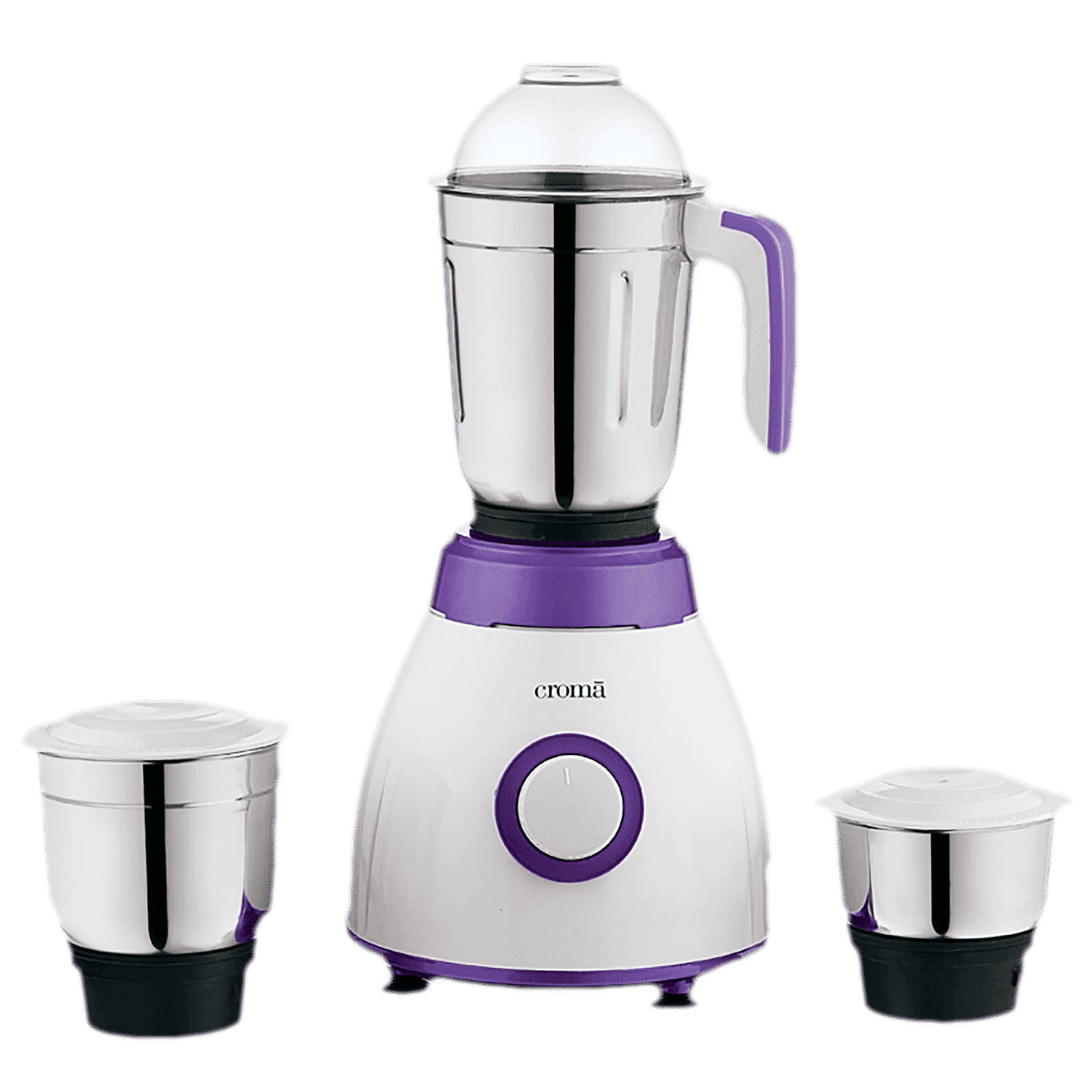 Croma 500 Watt 3 Jars Mixer Grinder (Rust Resistant, White/Purple)