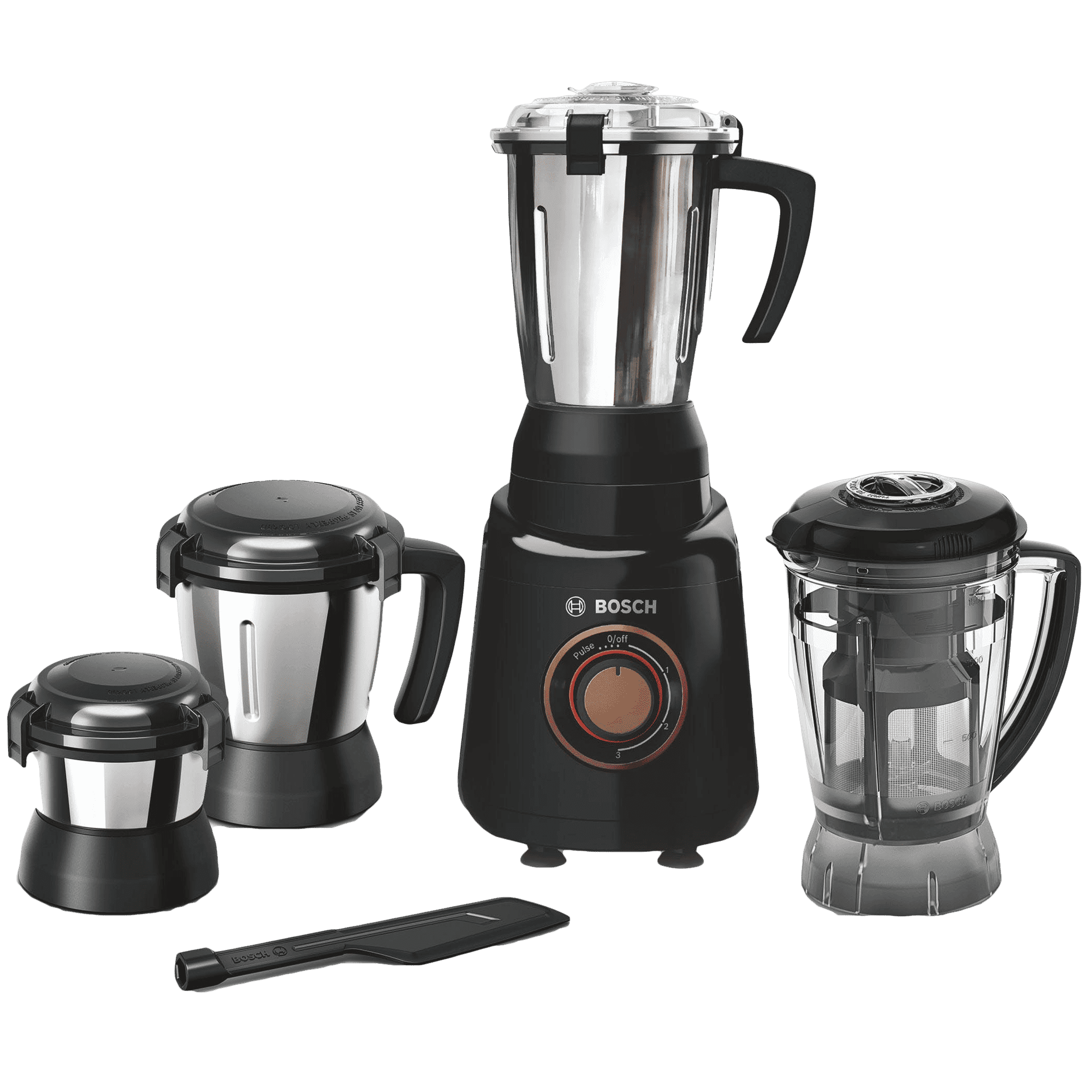 BOSCH TrueMixx 750 Watt 4 Jars Mixer Grinder (22000 RPM, HiFlux Motor, Black)