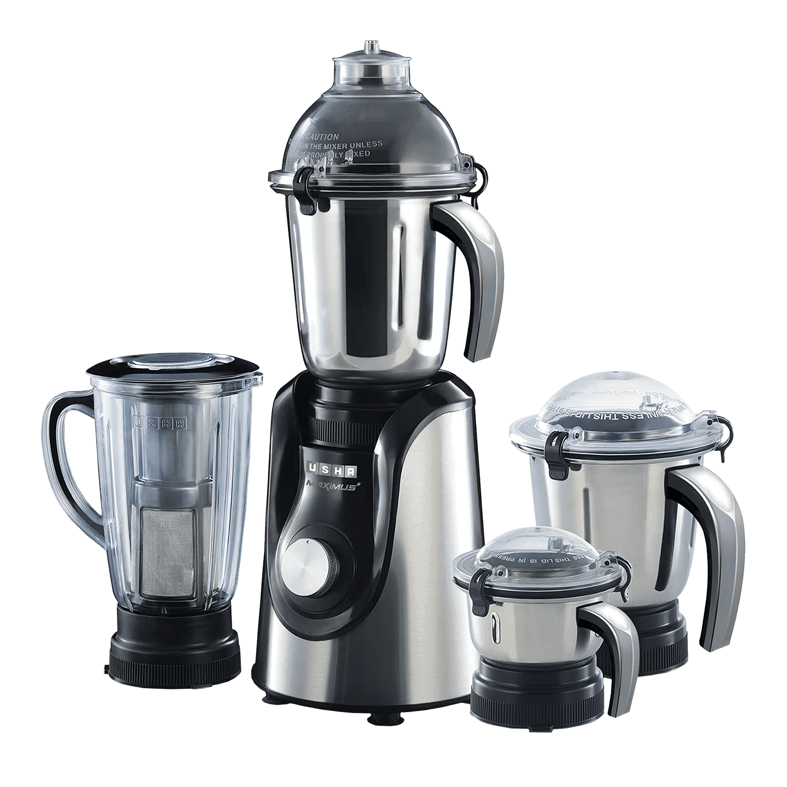 USHA Maximus Plus 800 Watt 4 Jars Mixer Grinder (21000 RPM, Overload Protection, Black)