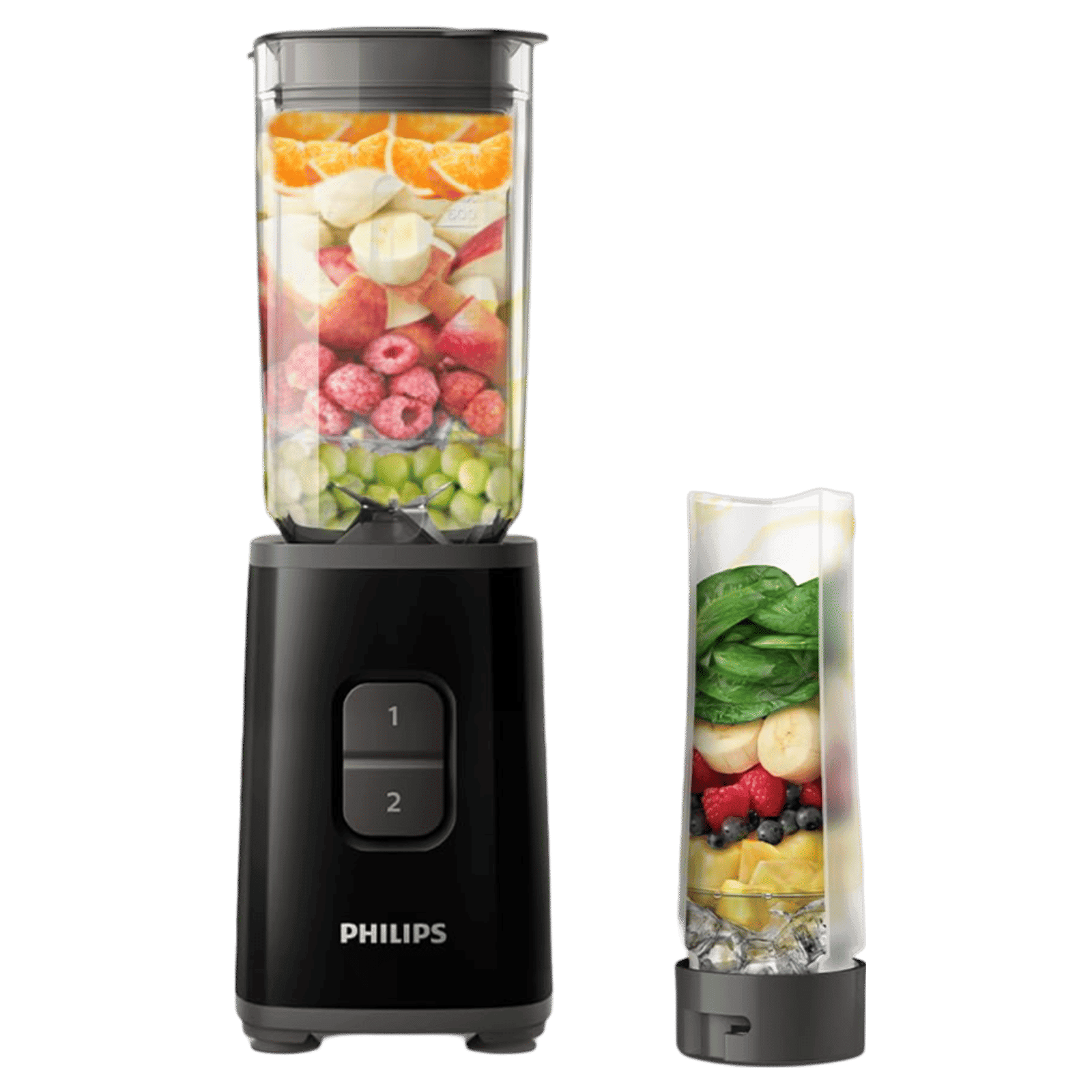 PHILIPS HR2602/90 350 Watt 2 Jars Mixer, Grinder and Blender (Adjustable Speed Control, Black)
