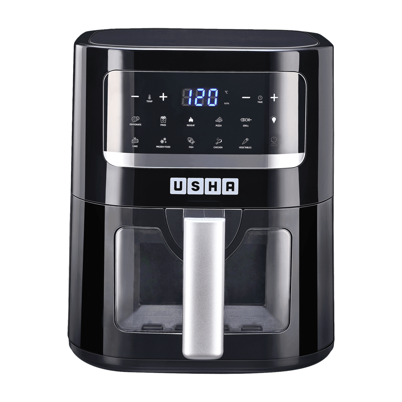 USHA iChef Smart 4.5L 1350 Watt Digital Air Fryer with Turbo Air Circulation Technology (Black)