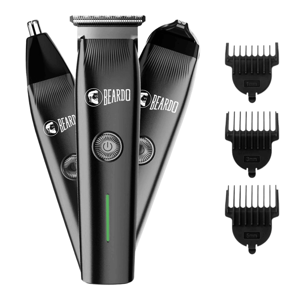 BEARDO Ape-X Prime 3-in-1 Rechargeable Cordless Multipurpose Trimmer for Beard, Face, Nose & Ear for Men (120mins Runtime, Advanced Blade Technology, Black)