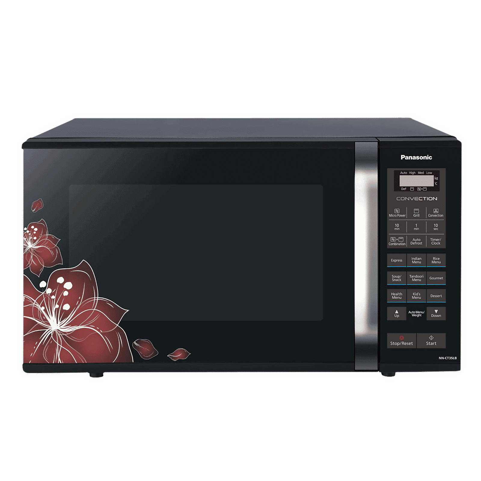 Panasonic 23L Convection Microwave Oven with 61 Autocook Menus (NN-CT35LBFDG, Black Floral)