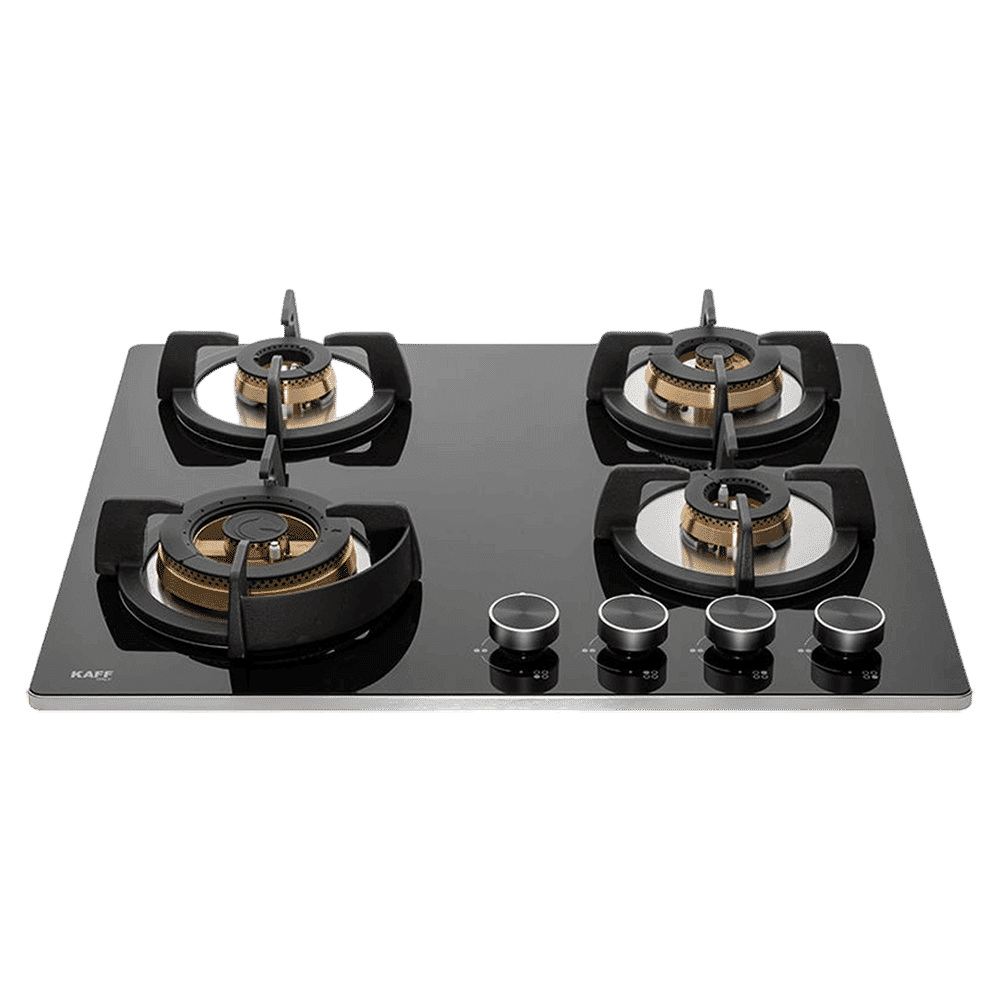 KAFF BLH-F 604 Tempered Glass Top 4 Burner Automatic Electric Hob (Flame Failure Device, Black)