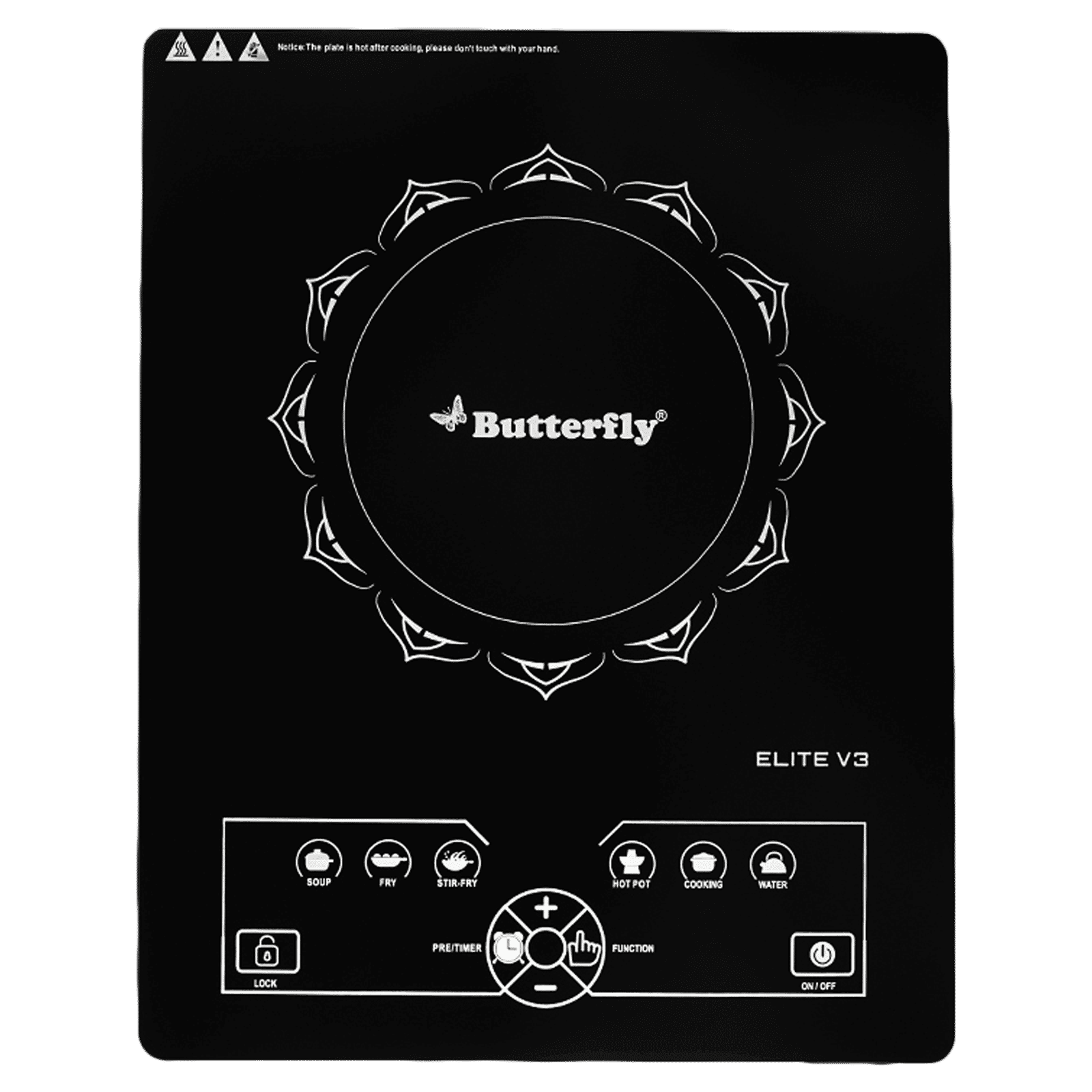 Butterfly Elite V3 2200W Single Induction Cooktop with 6 Cooking Menus