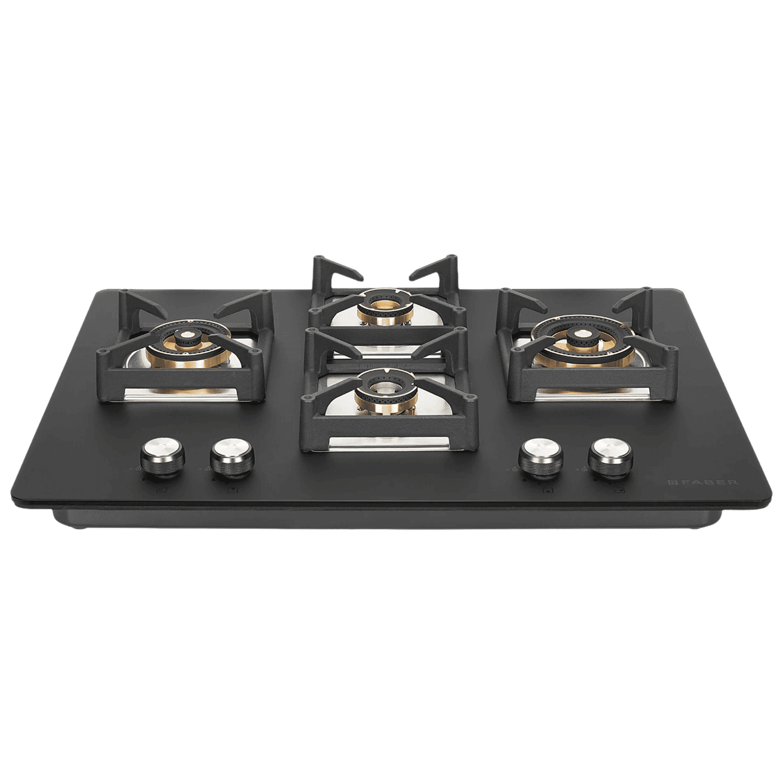 FABER BELLA HT 754 BR AI Glass Top 4 Burner Automatic Hob (Premium Metal Knobs, Black)