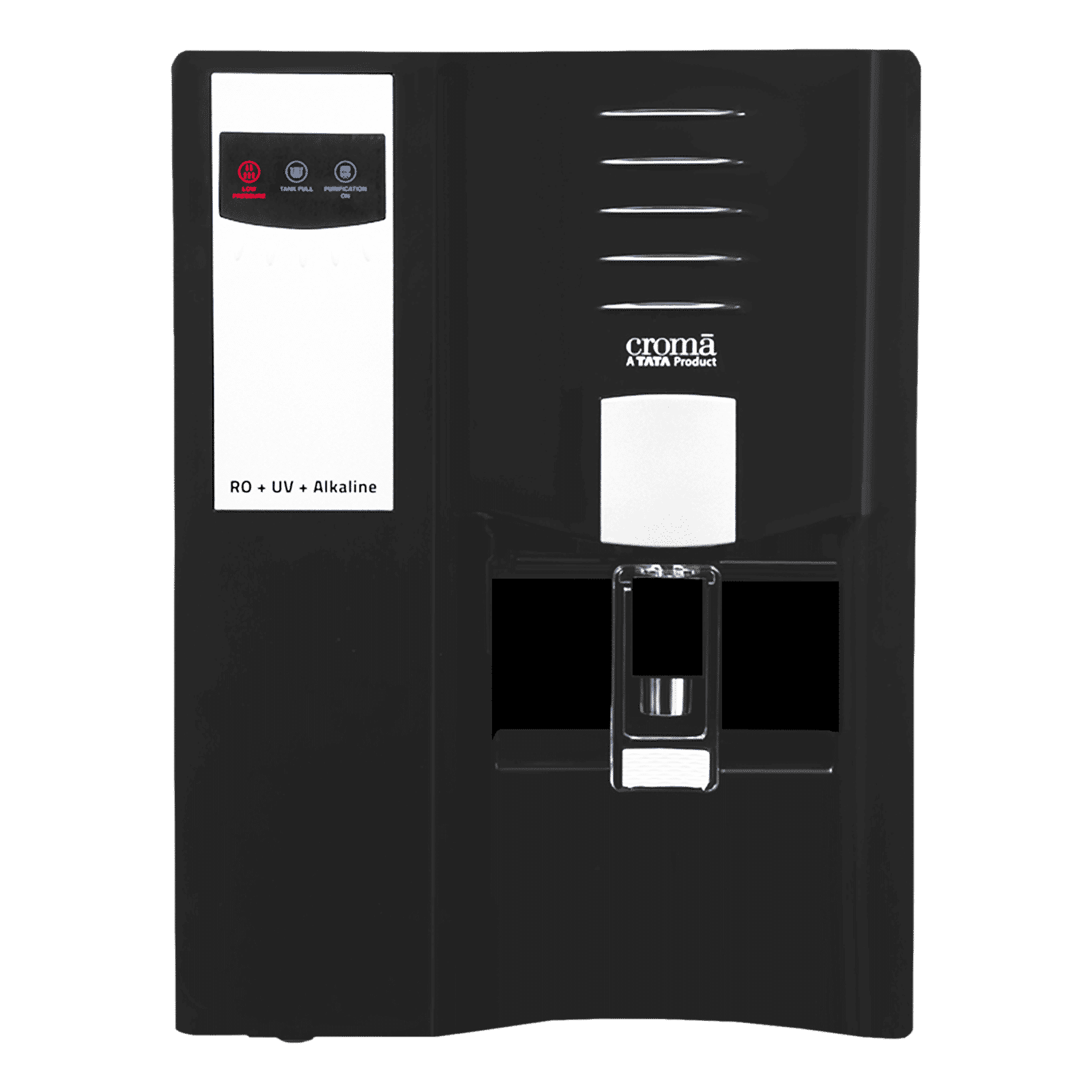 Croma 7.5L RO + UV + Alkaline Water Purifier with Reverse Osmosis Filtration (Black)
