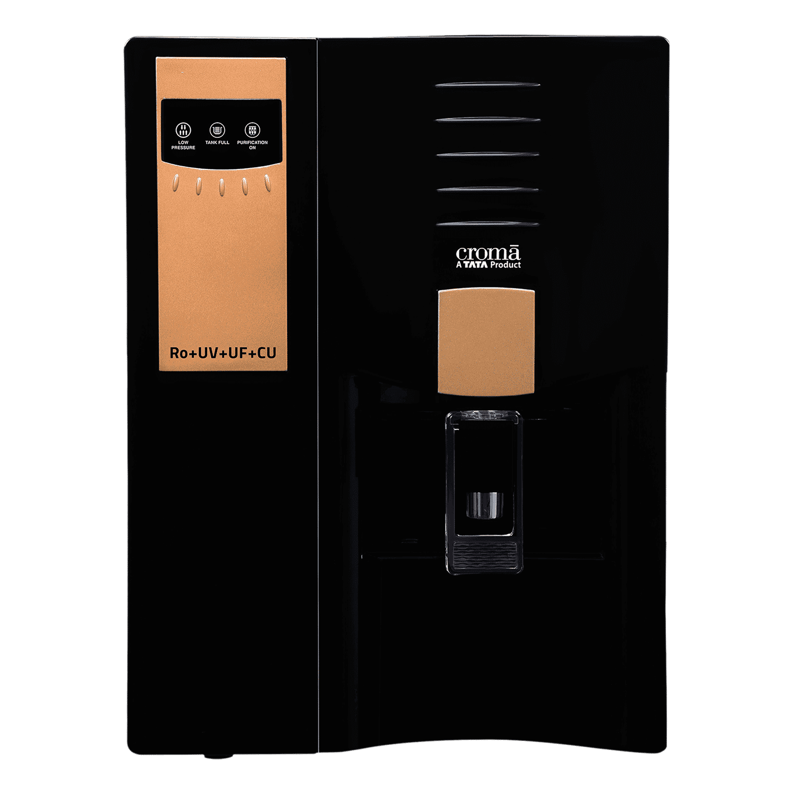 Croma 7.5L RO + UV + UF Water Purifier with Advanced Copper Technology (Black)