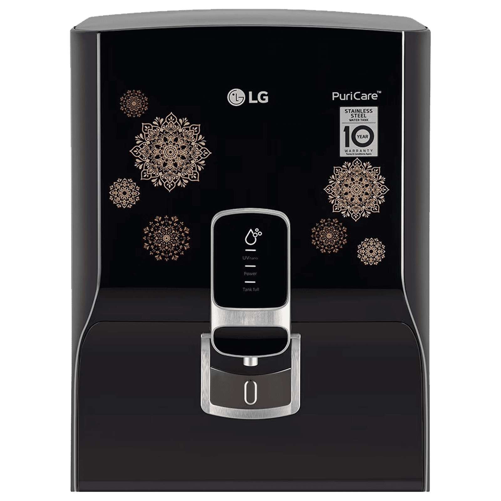LG PuriCare 8L RO + UV + Mineral Booster Water Purifier with Multi Stage Filtration (Solid Black)