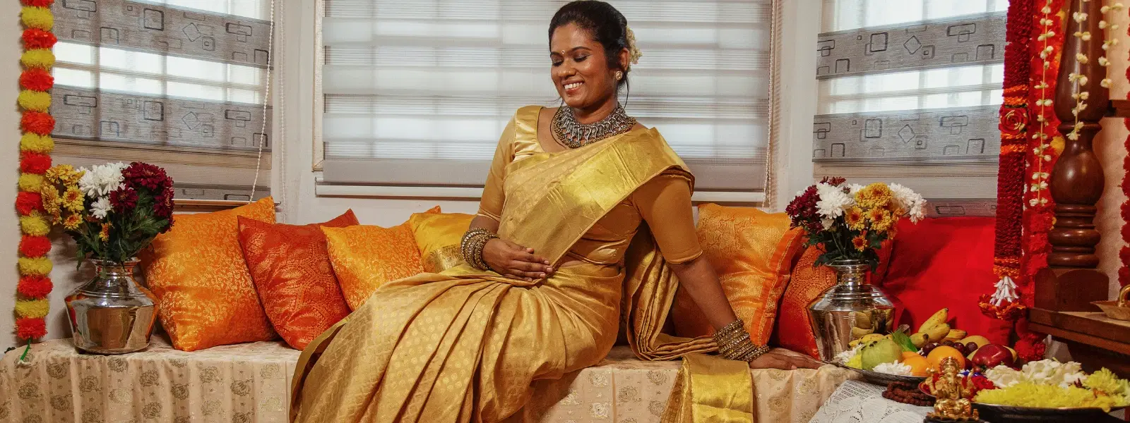 10 Gorgeous Indian Baby Shower Dress Ideas for Moms-to-Be